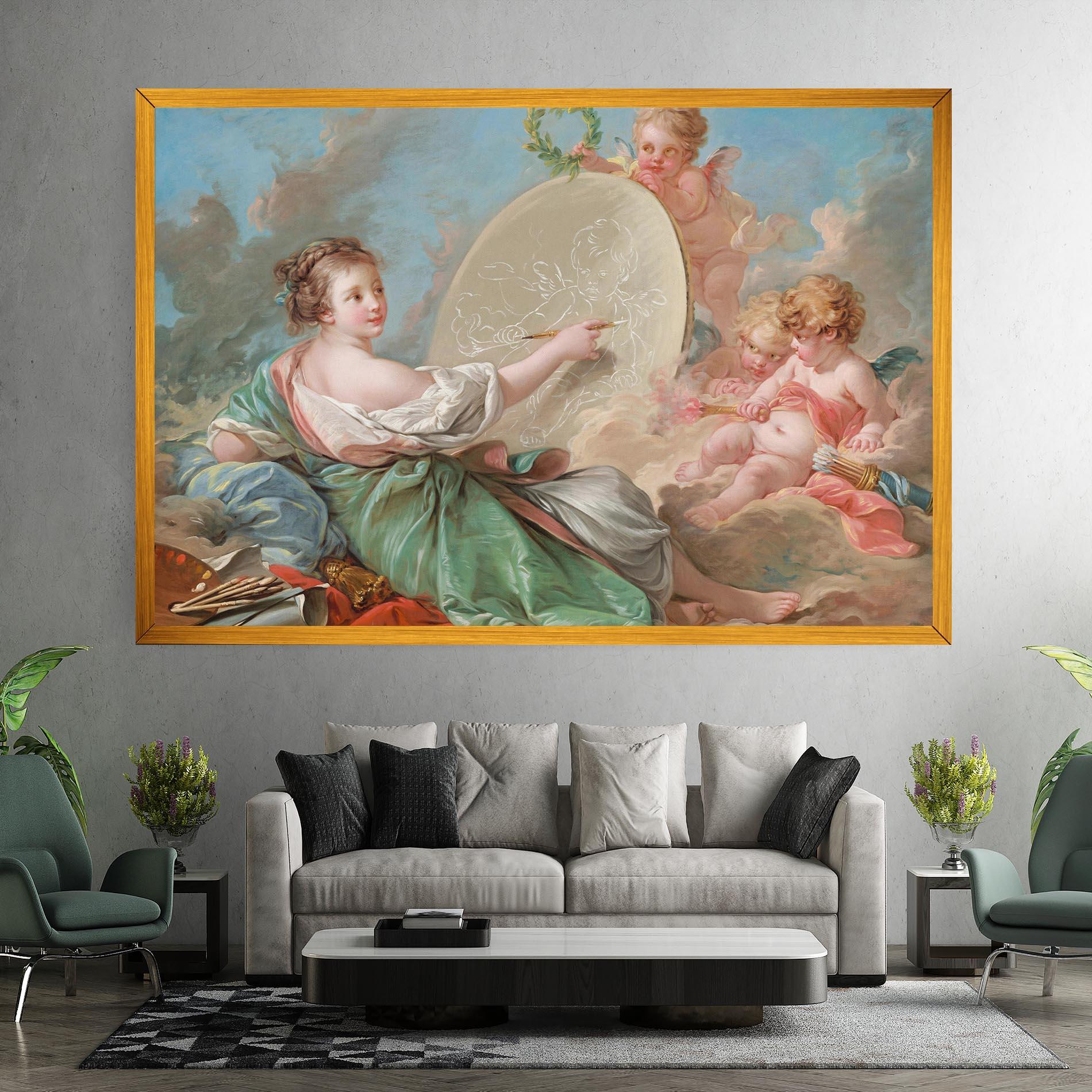Vászonkép Painting Cute Angels mockup 7