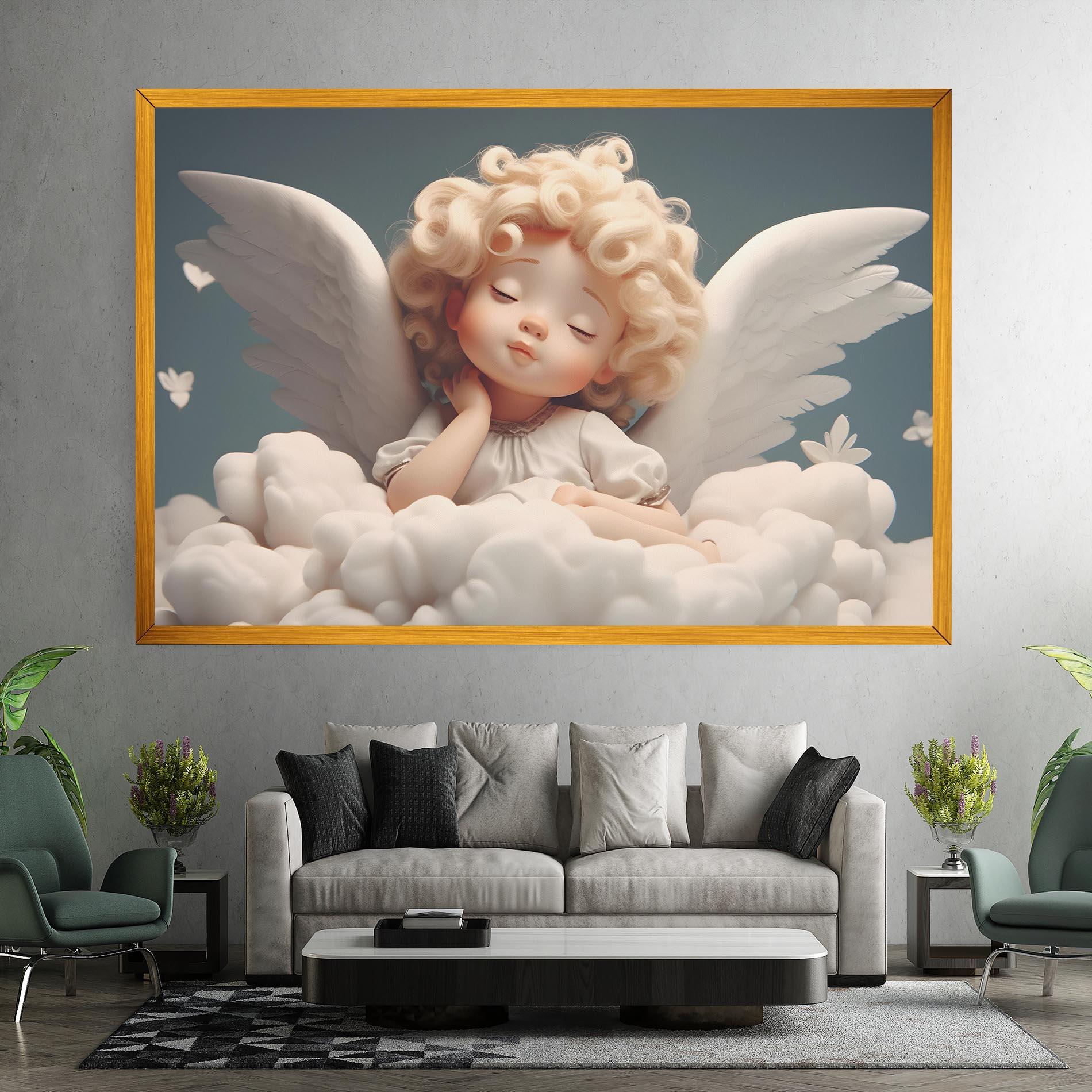 Vászonkép Statue Baby Angel mockup 7