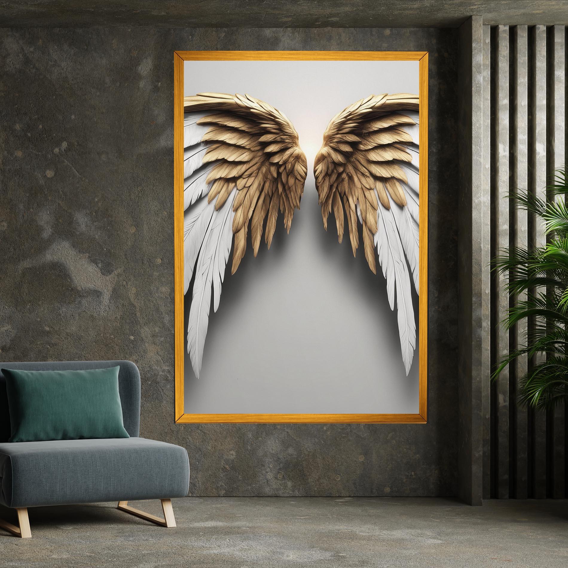Vászonkép Realistic Angel Wings mockup 7