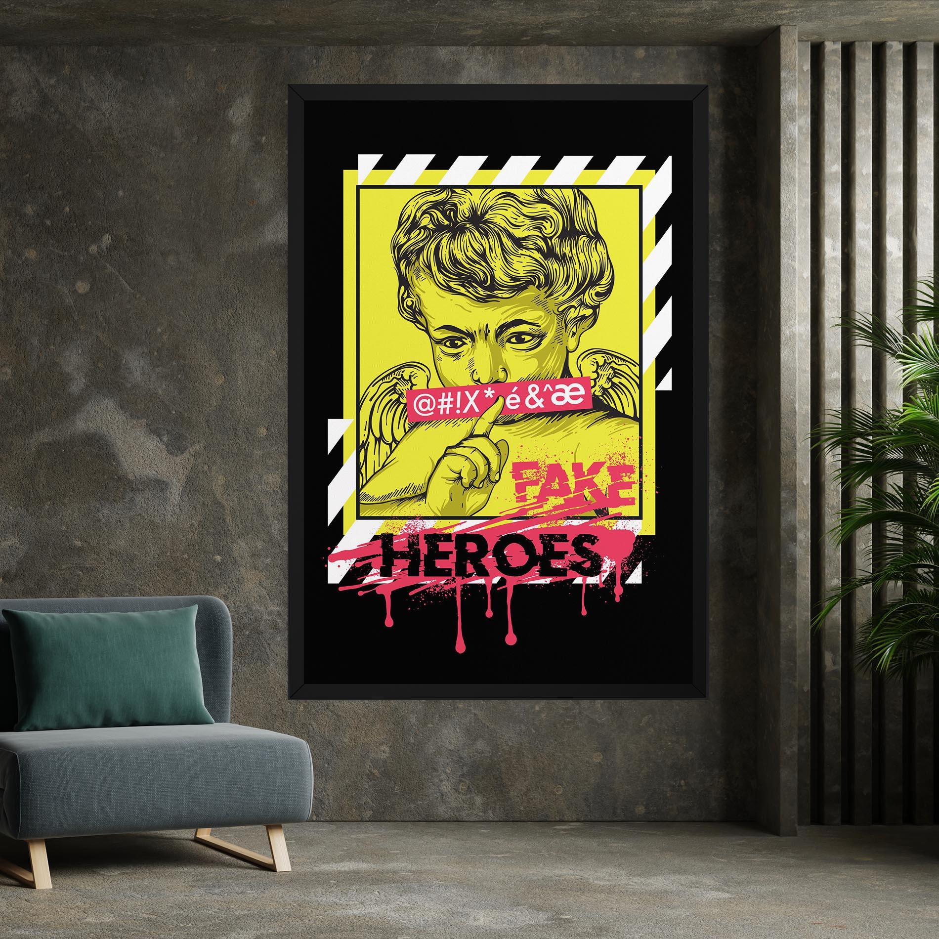 Vászonkép Fake Heroes mockup 7