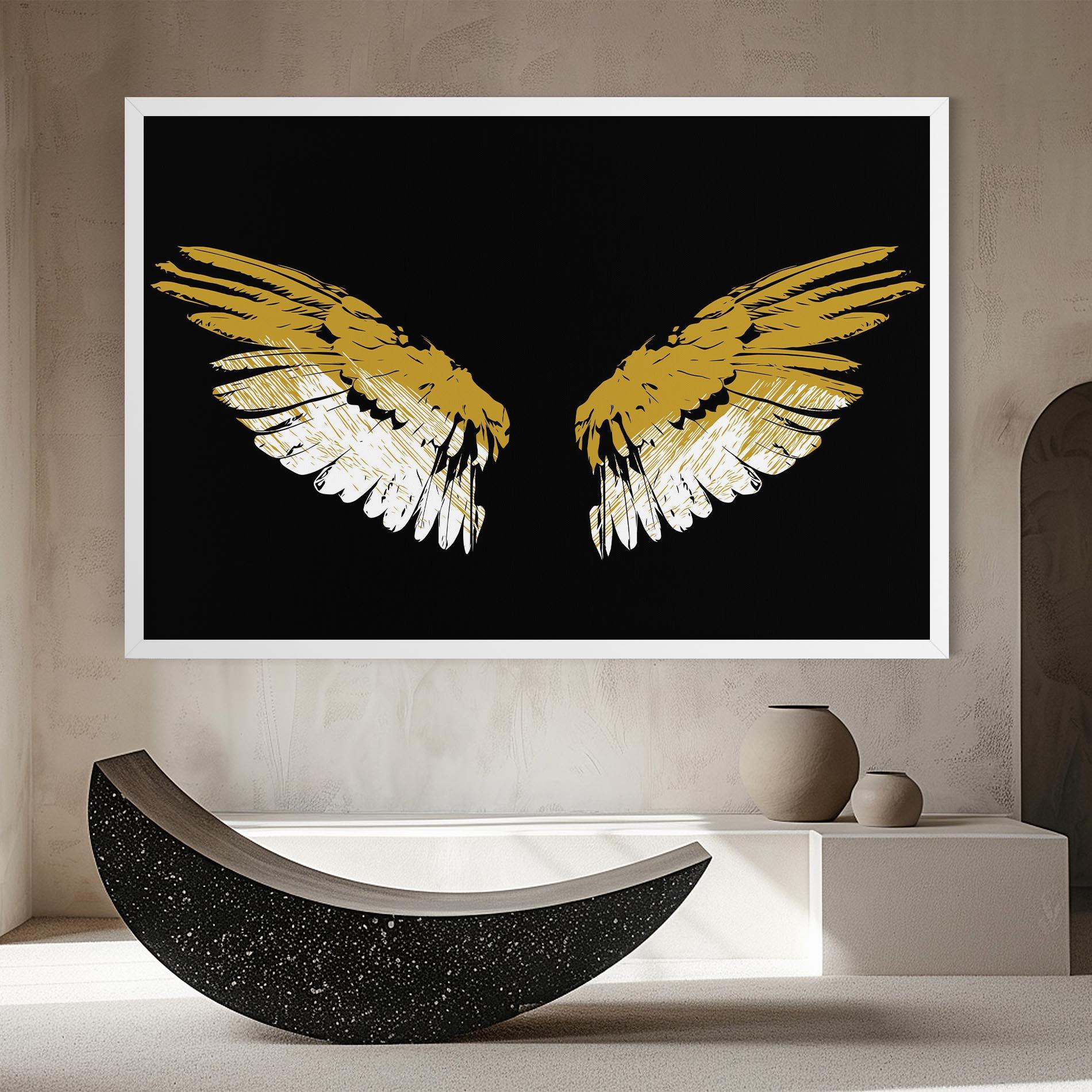 Vászonkép White Yellow Wings mockup 8