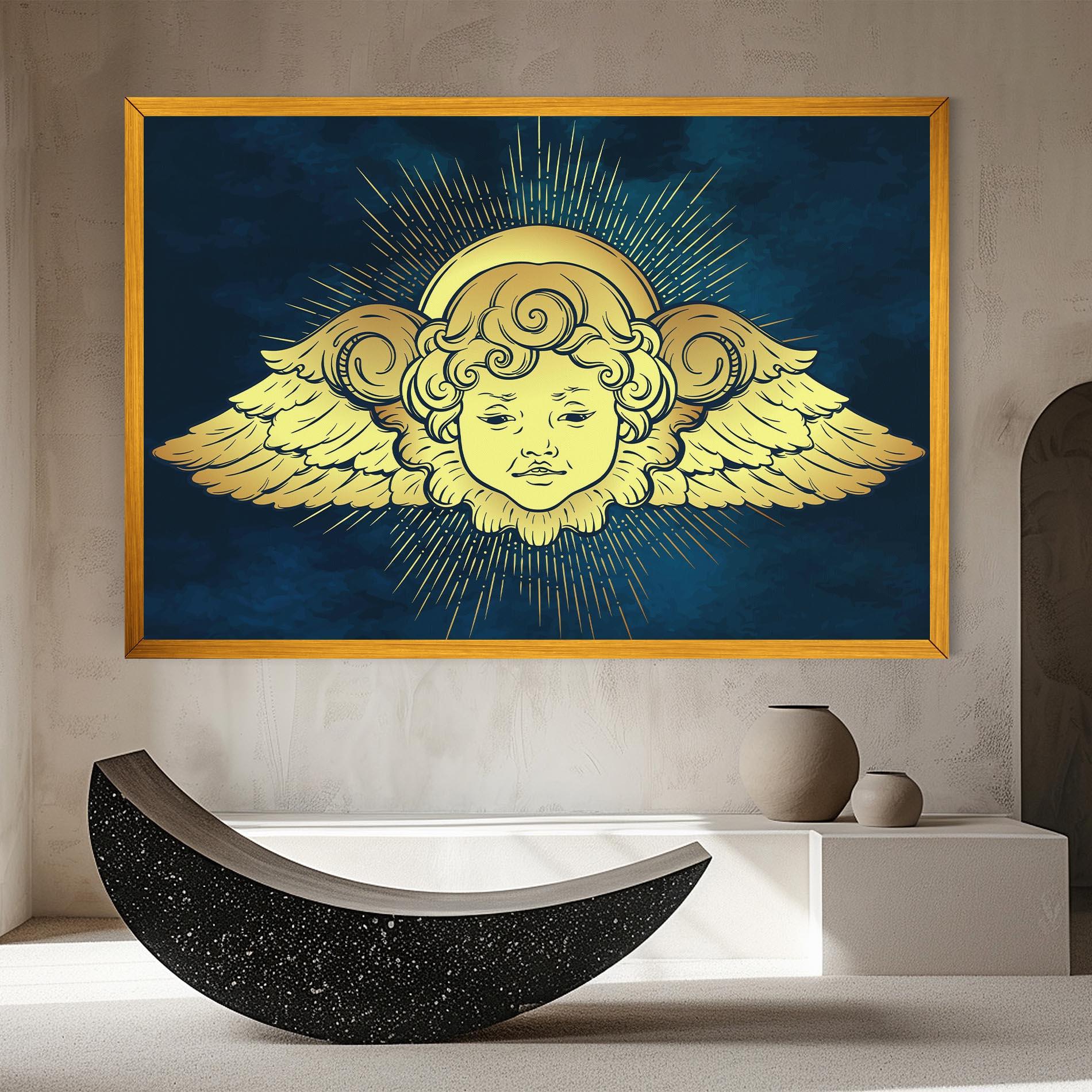 Vászonkép Angel Gold Head mockup 8