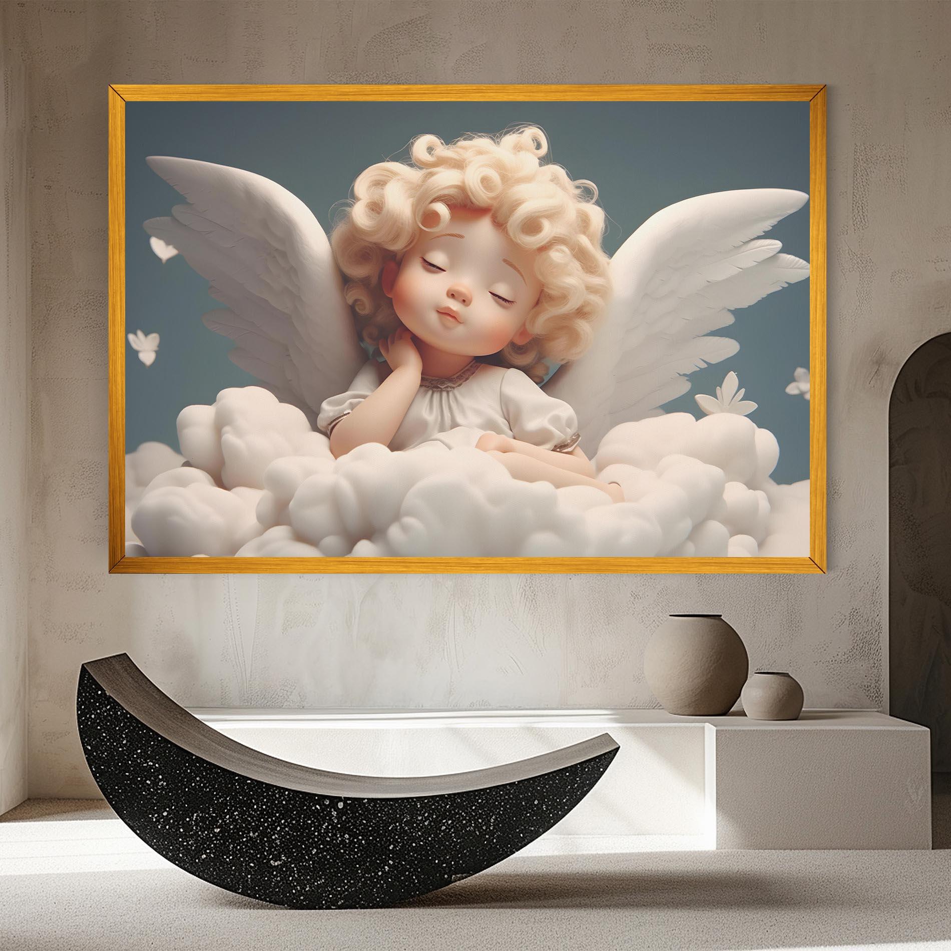 Vászonkép Statue Baby Angel mockup 8