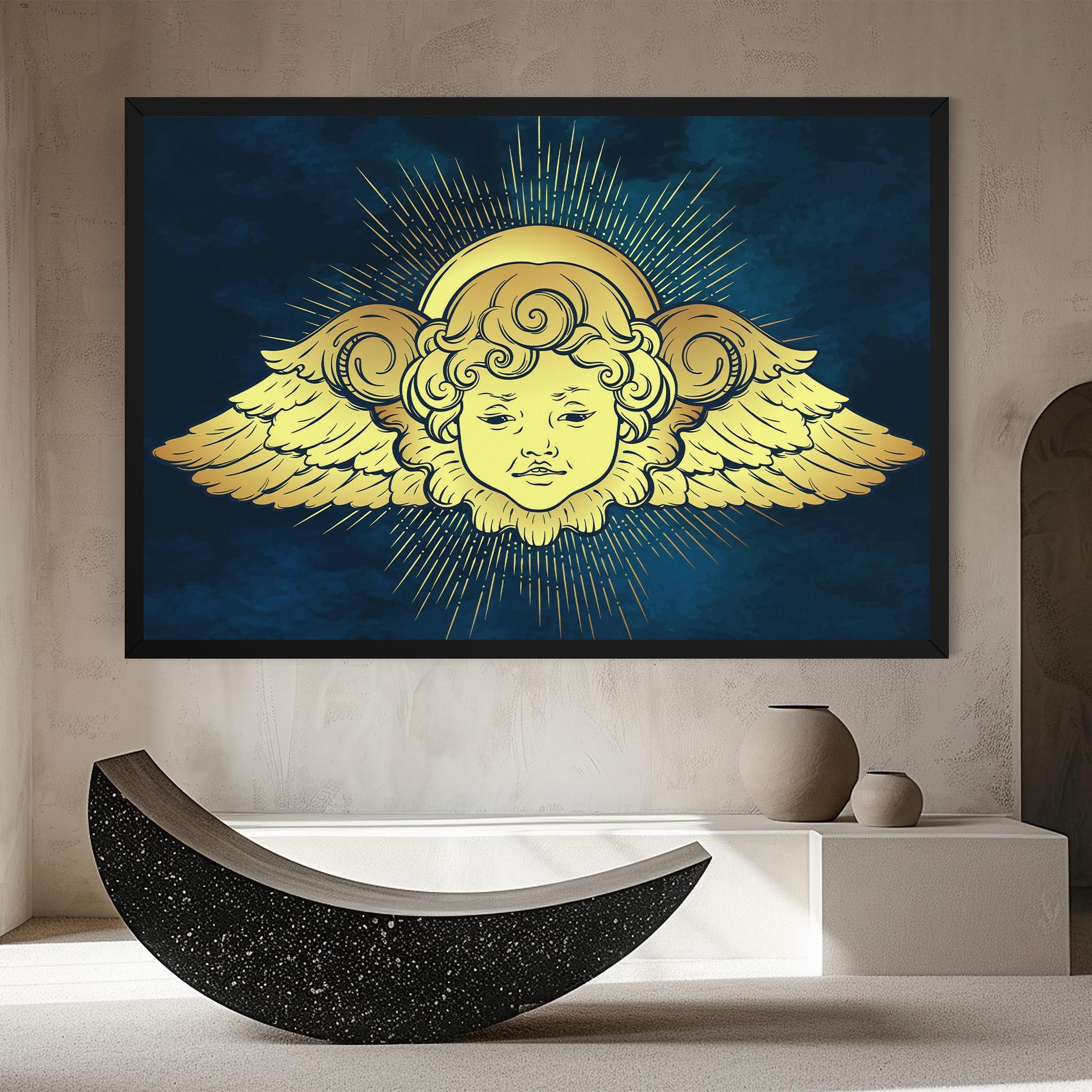 Vászonkép Angel Gold Head mockup 8