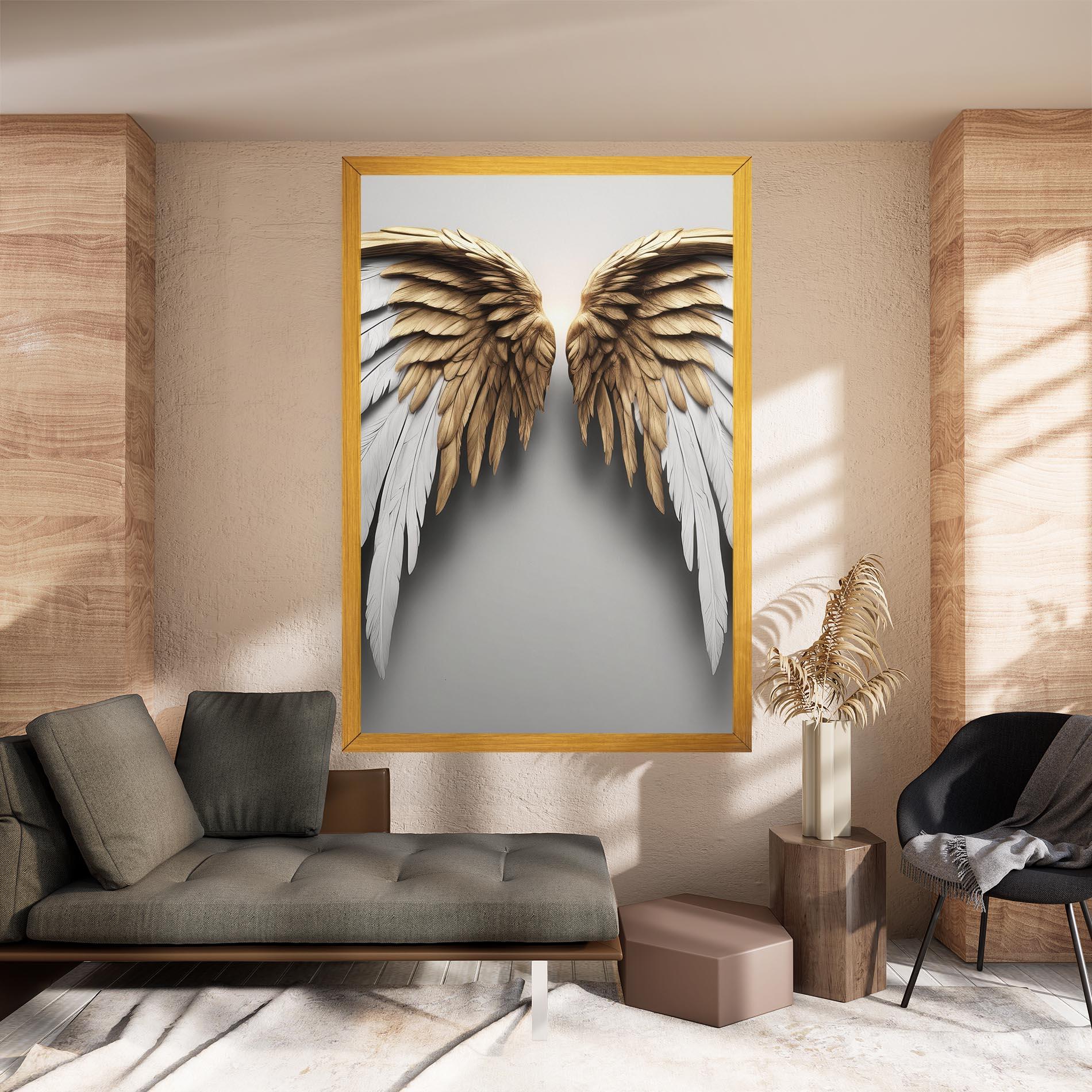 Vászonkép Realistic Angel Wings mockup 8