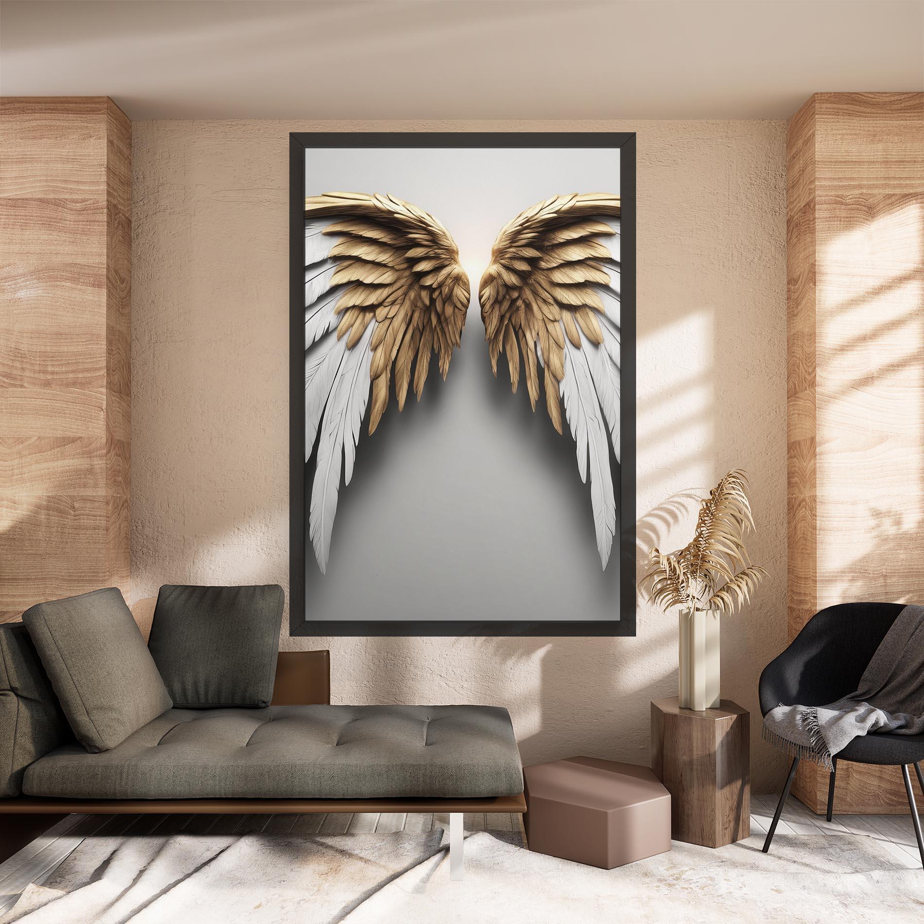 Vászonkép Realistic Angel Wings mockup 8