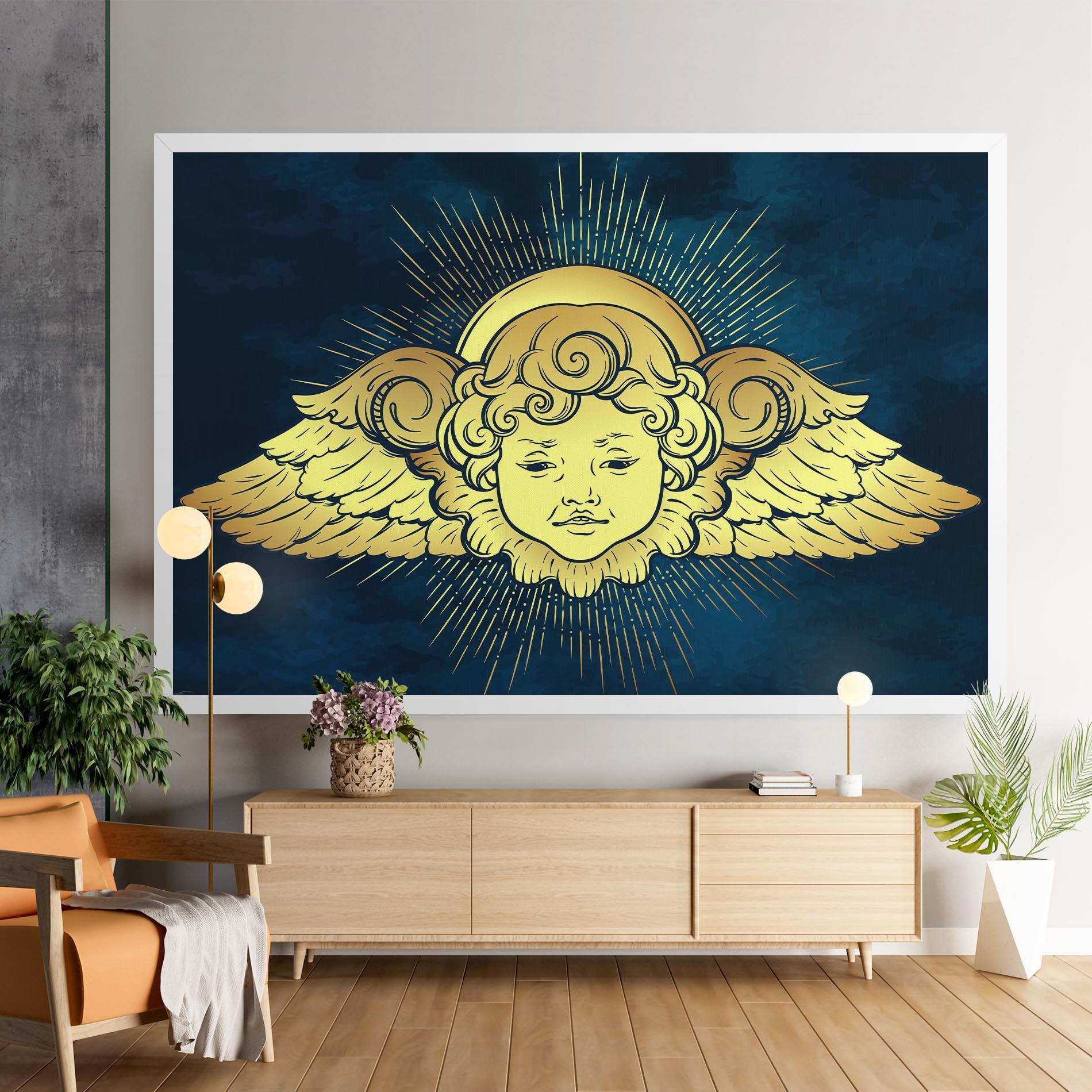 Vászonkép Angel Gold Head mockup 9