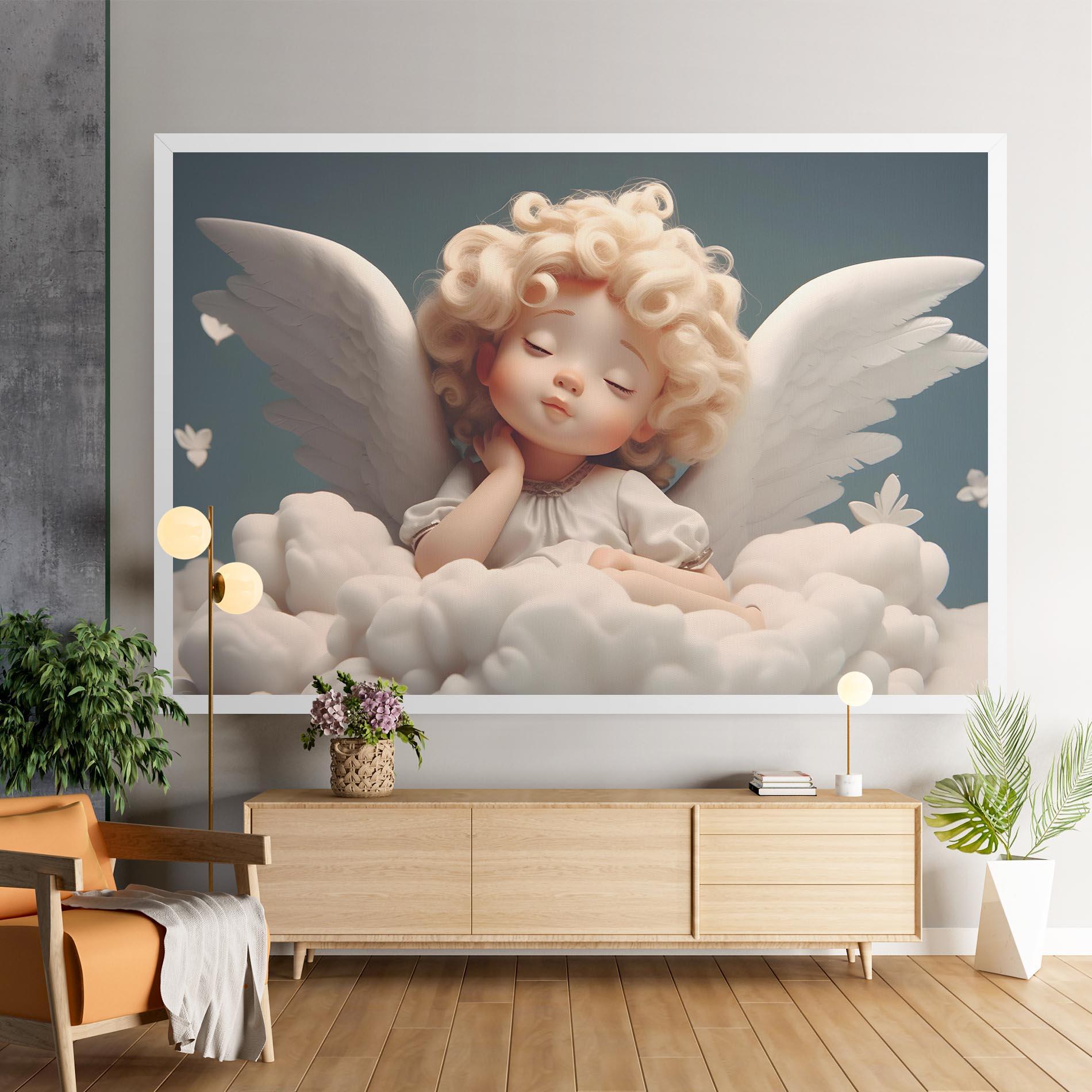 Vászonkép Statue Baby Angel mockup 9