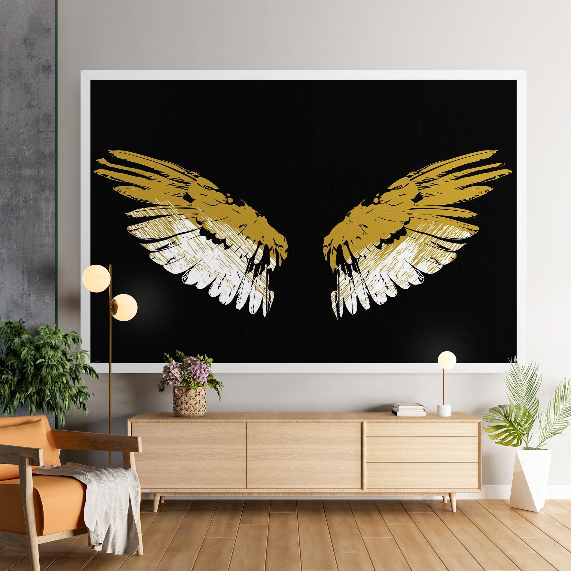 White Yellow Wings mockup 9