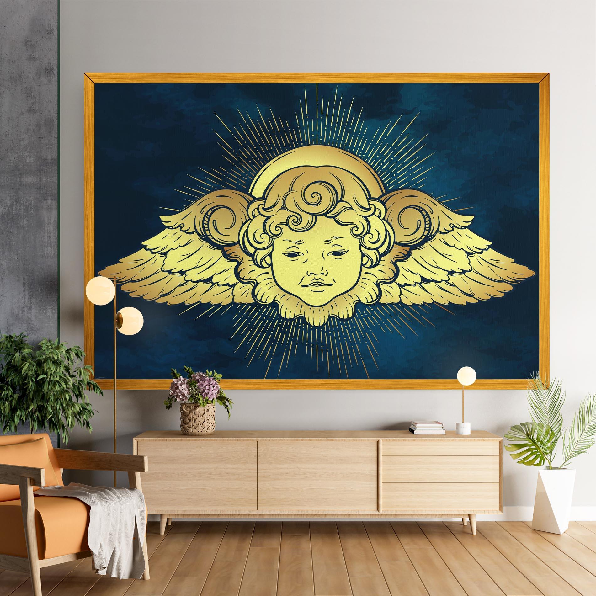 Vászonkép Angel Gold Head mockup 9