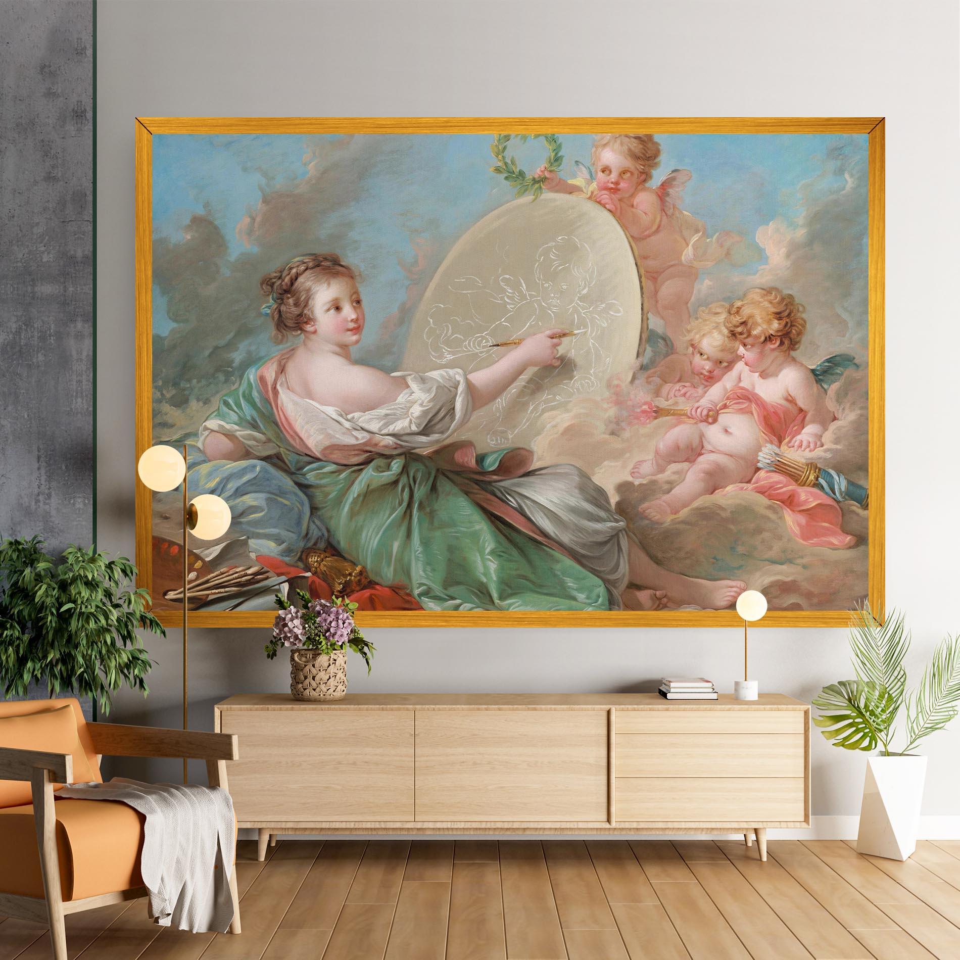 Vászonkép Painting Cute Angels mockup 9