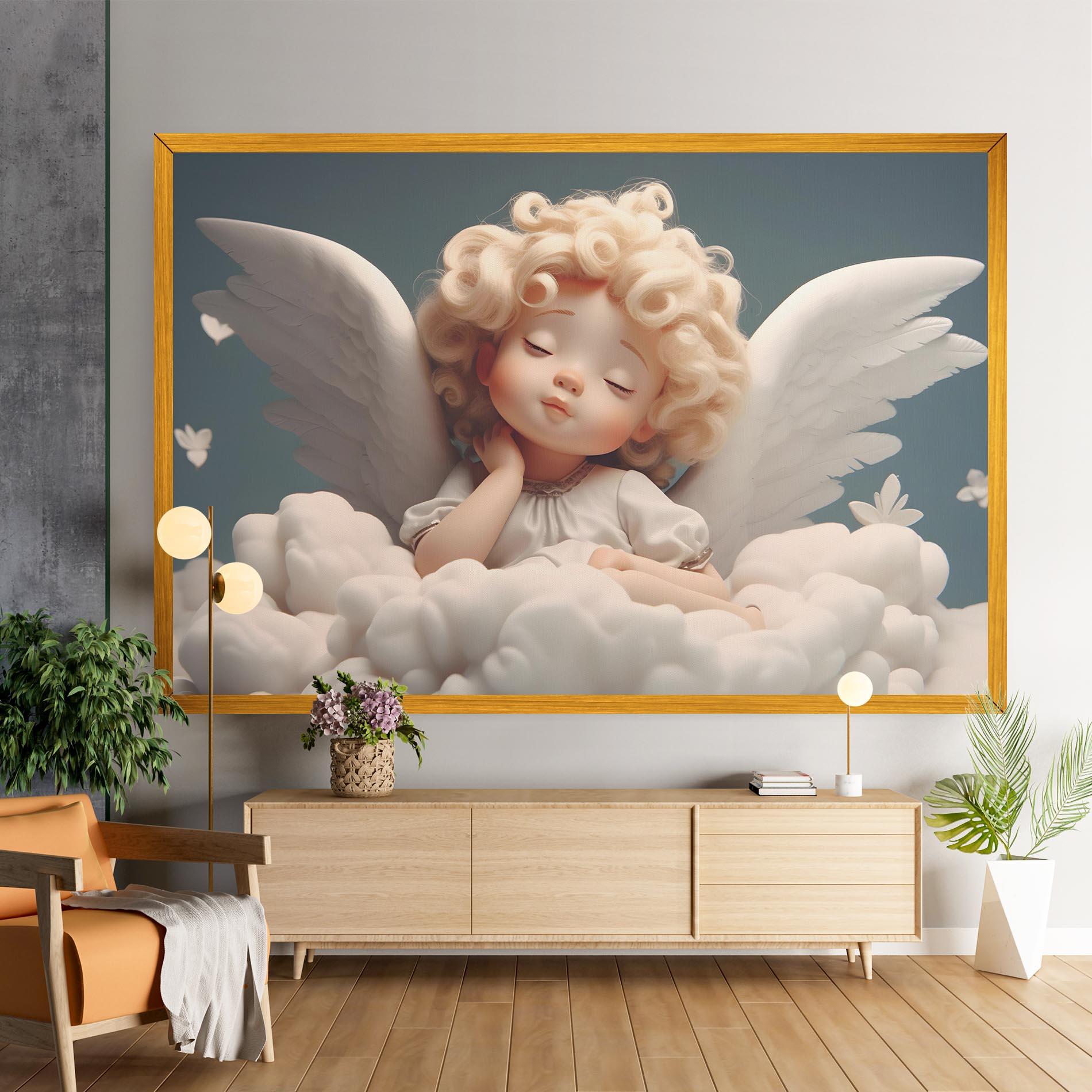 Vászonkép Statue Baby Angel mockup 9