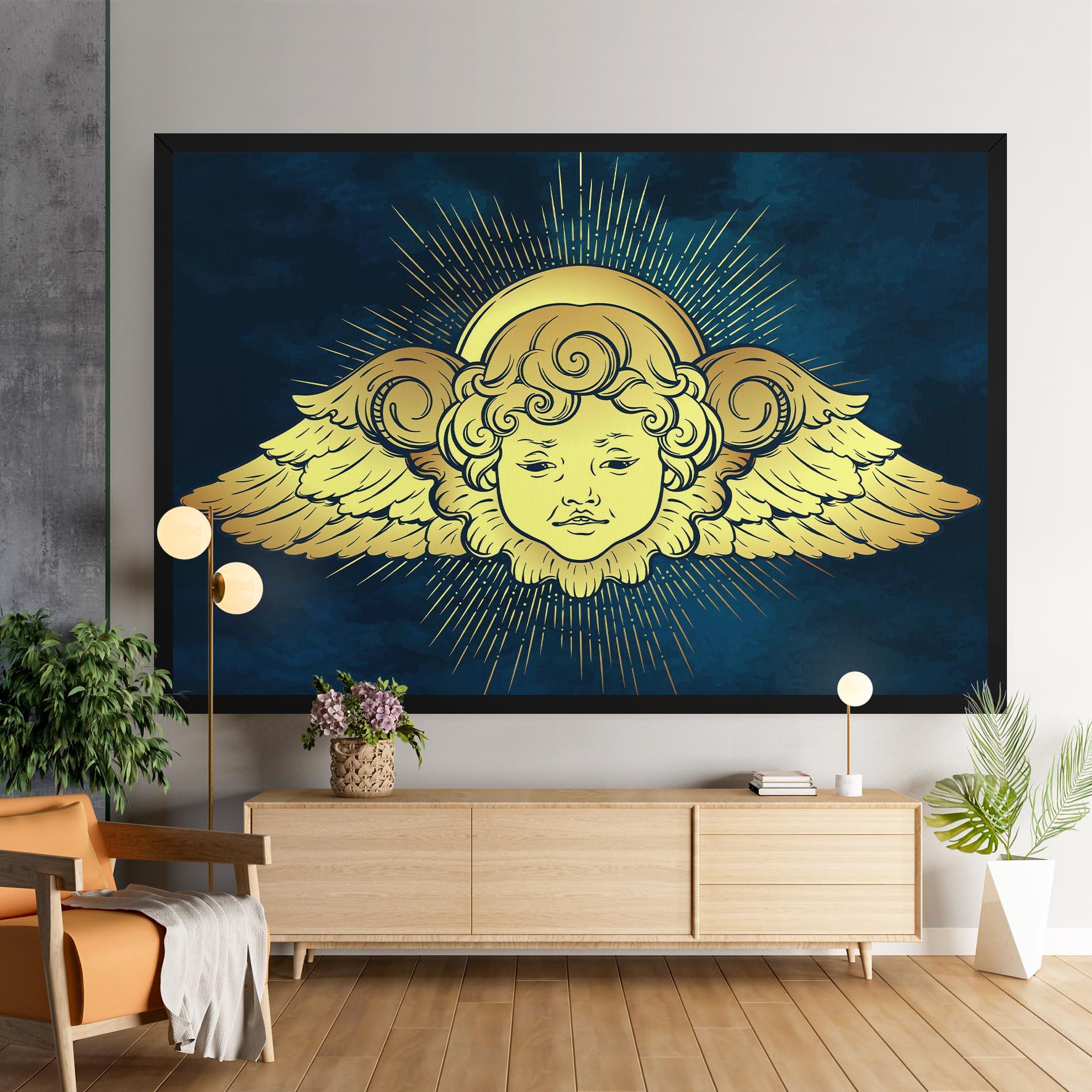 Vászonkép Angel Gold Head mockup 9