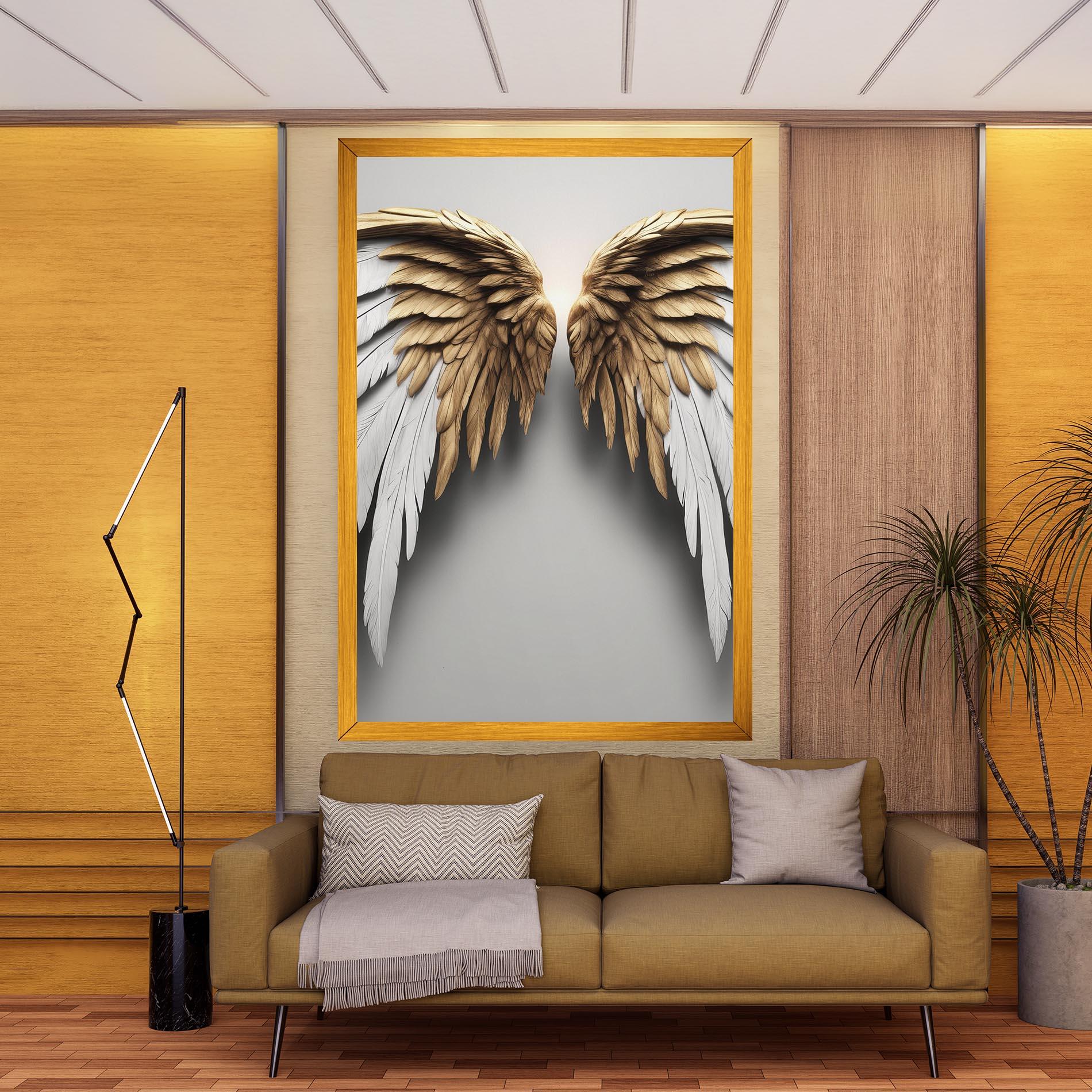 Vászonkép Realistic Angel Wings mockup 9