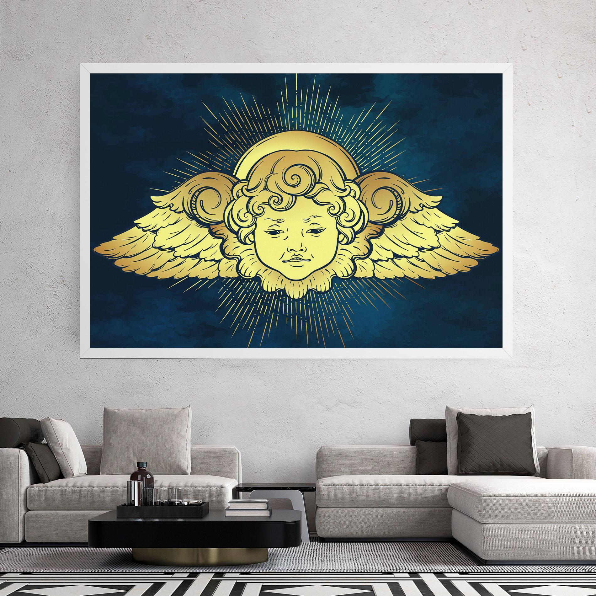Vászonkép Angel Gold Head mockup 2