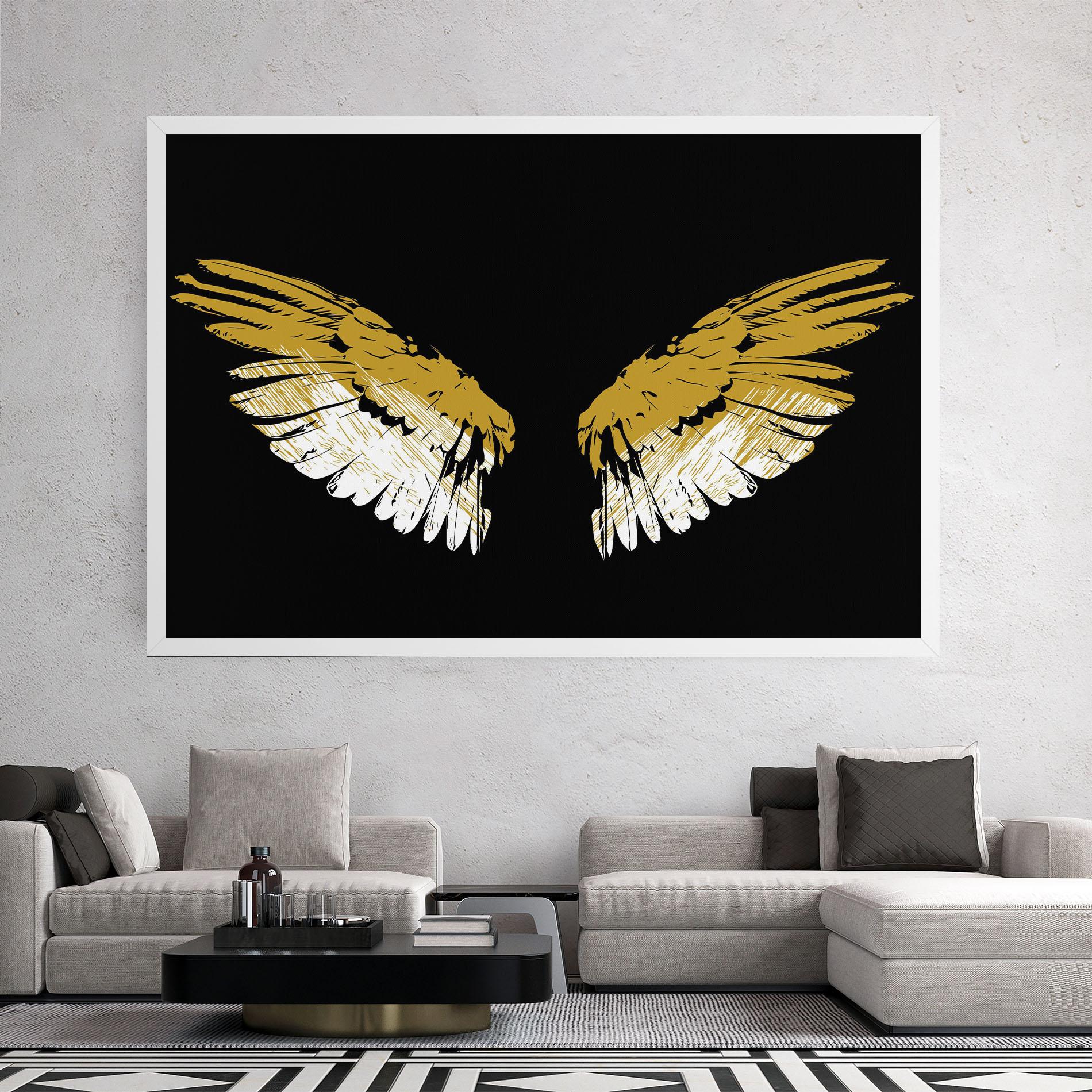 Vászonkép White Yellow Wings mockup 2