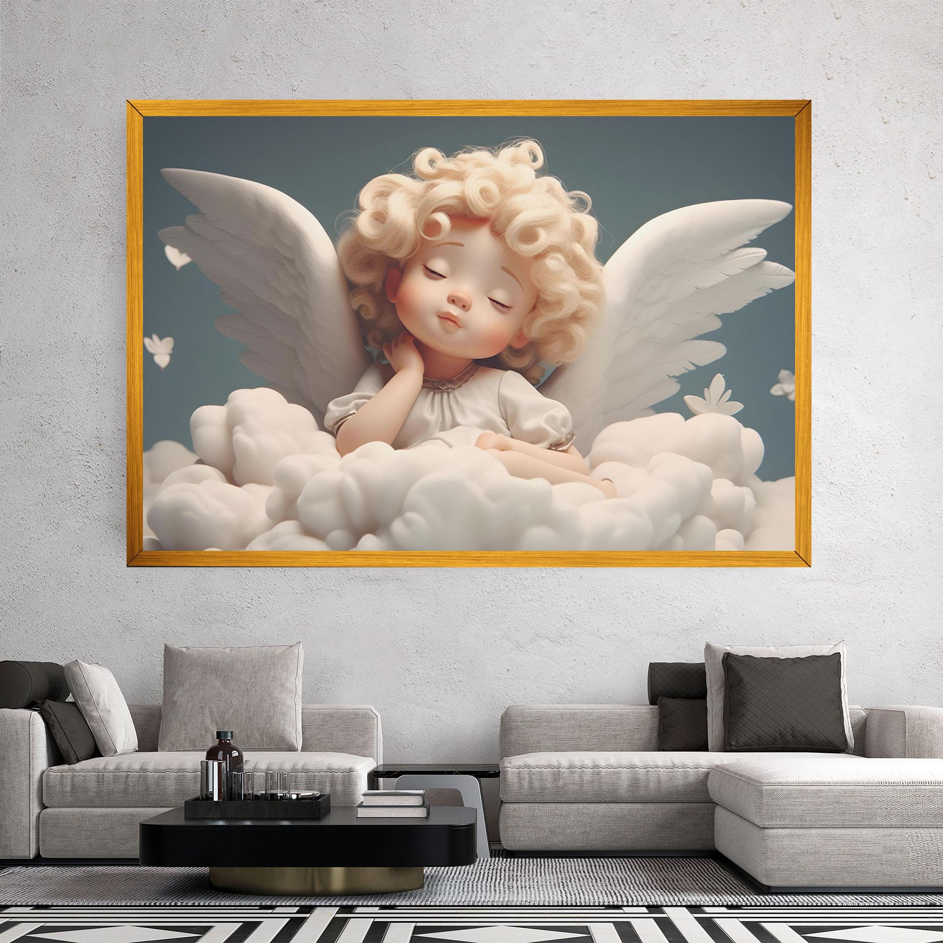 Vászonkép Statue Baby Angel mockup 2
