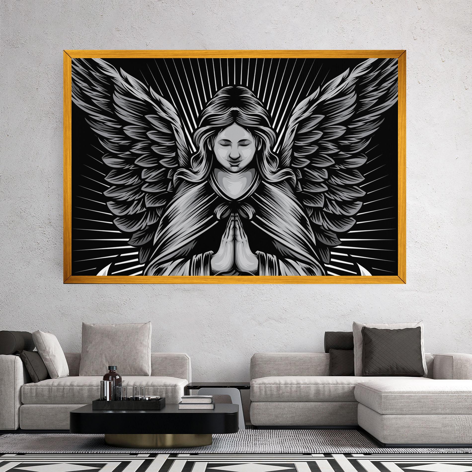 Vászonkép Wings Pray mockup 2