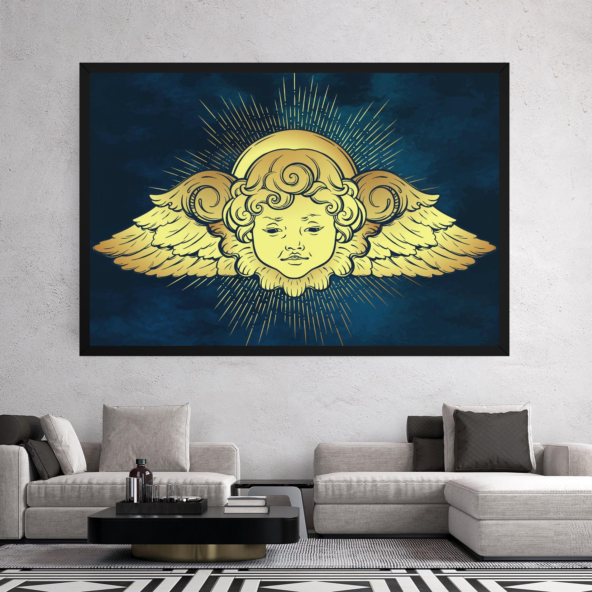Vászonkép Angel Gold Head mockup 2