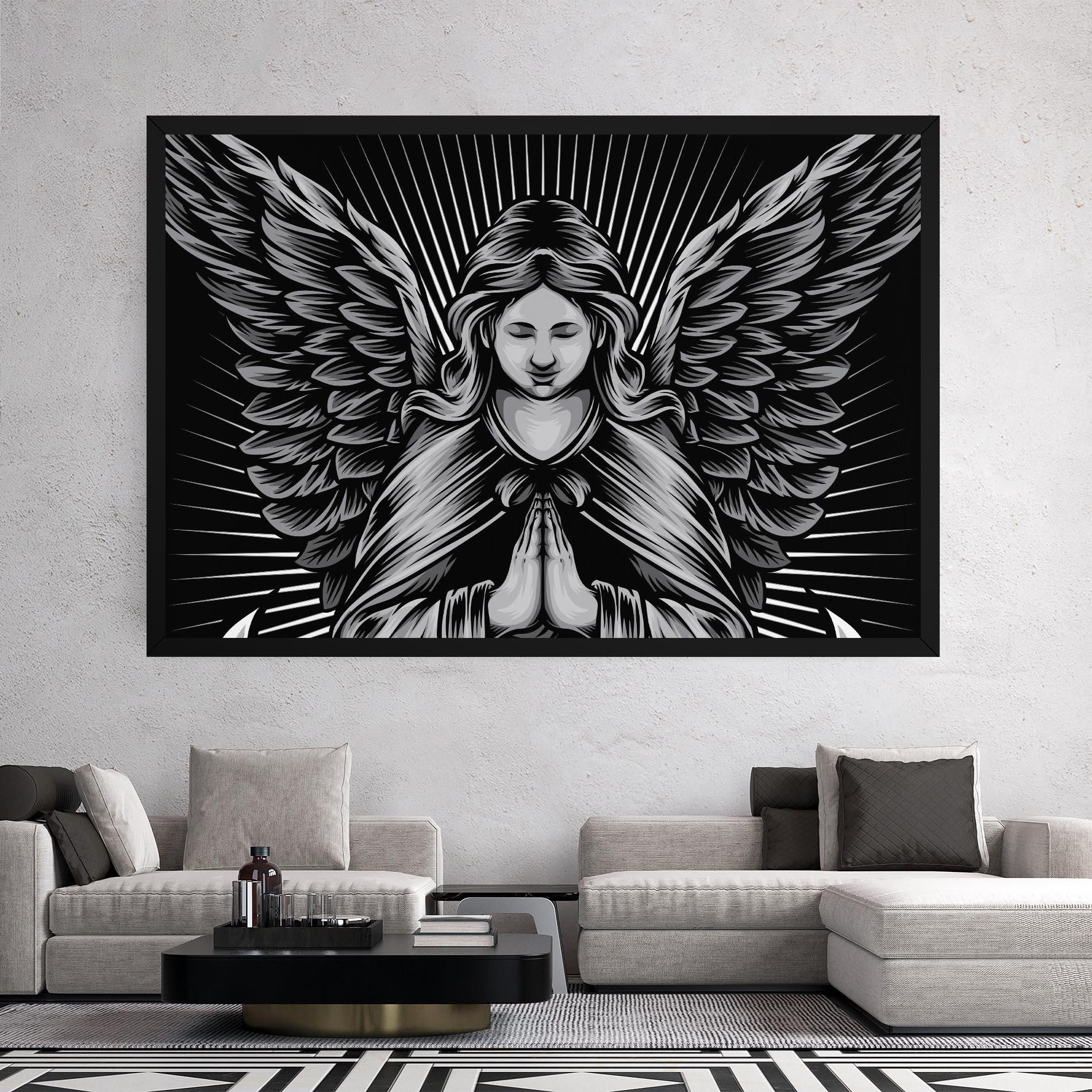 Vászonkép Wings Pray mockup 2