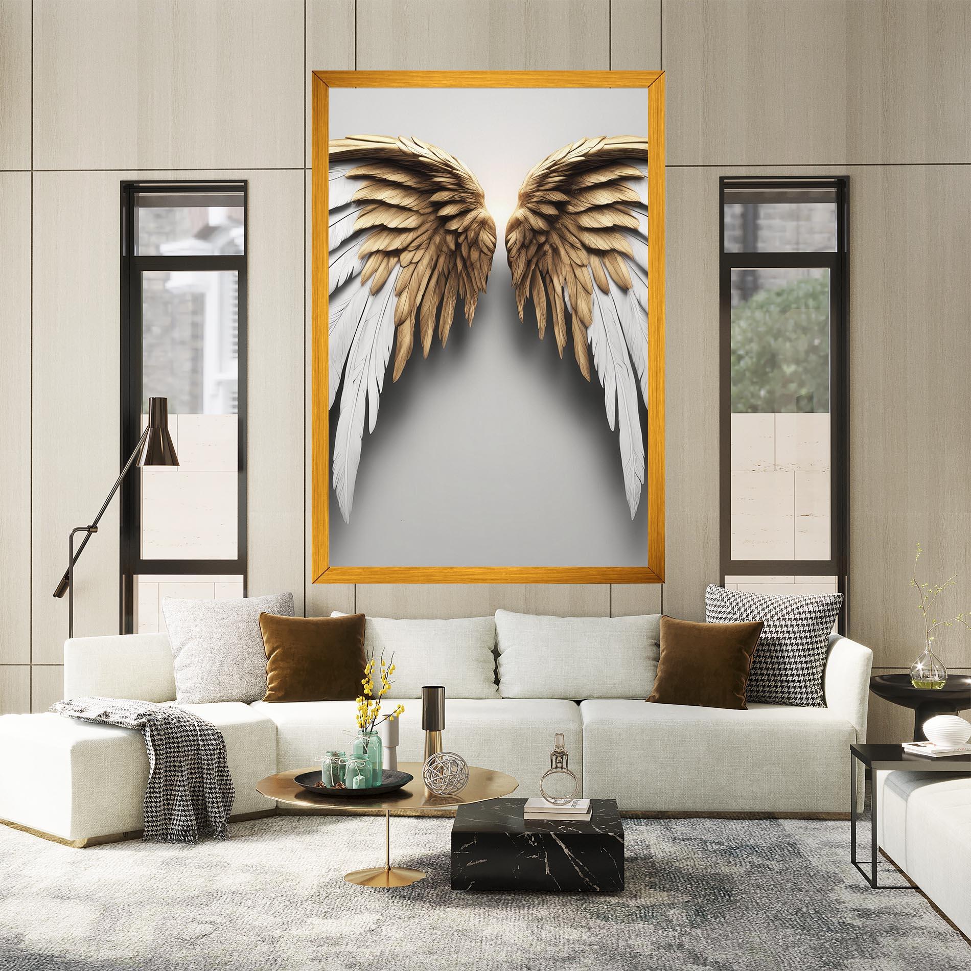 Vászonkép Realistic Angel Wings mockup 2