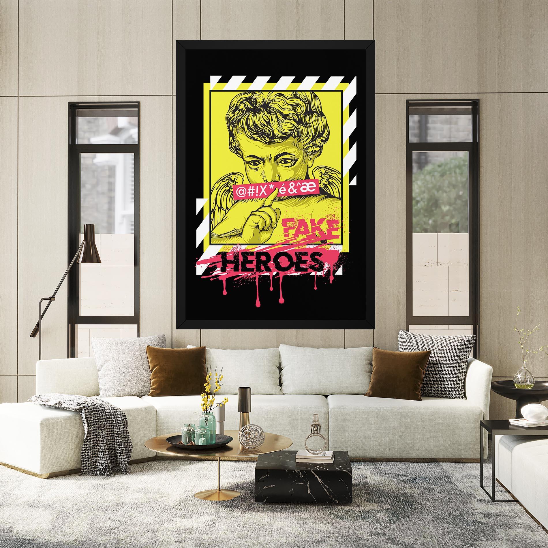 Vászonkép Fake Heroes mockup 2