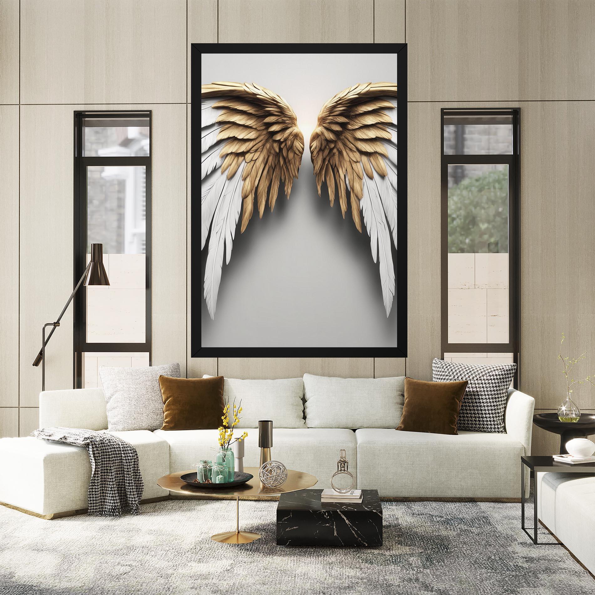 Vászonkép Realistic Angel Wings mockup 2