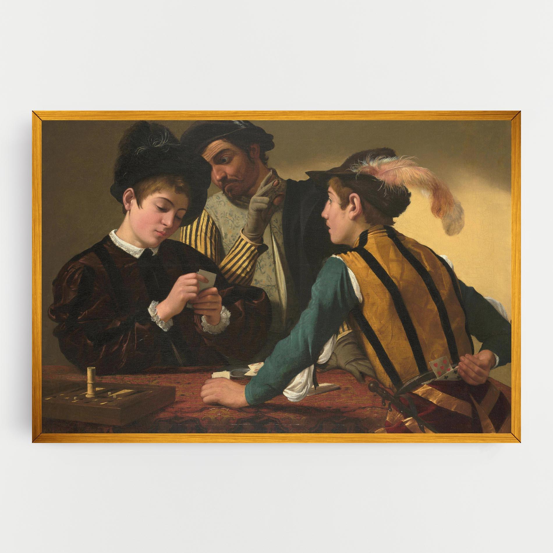 Vászonkép Caravaggio The Cardsharps mockup 0