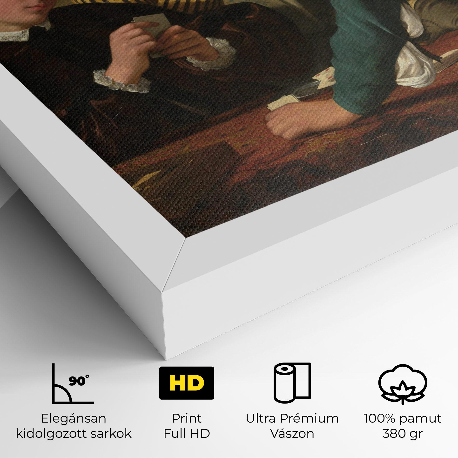 Vászonkép Caravaggio The Cardsharps mockup 4