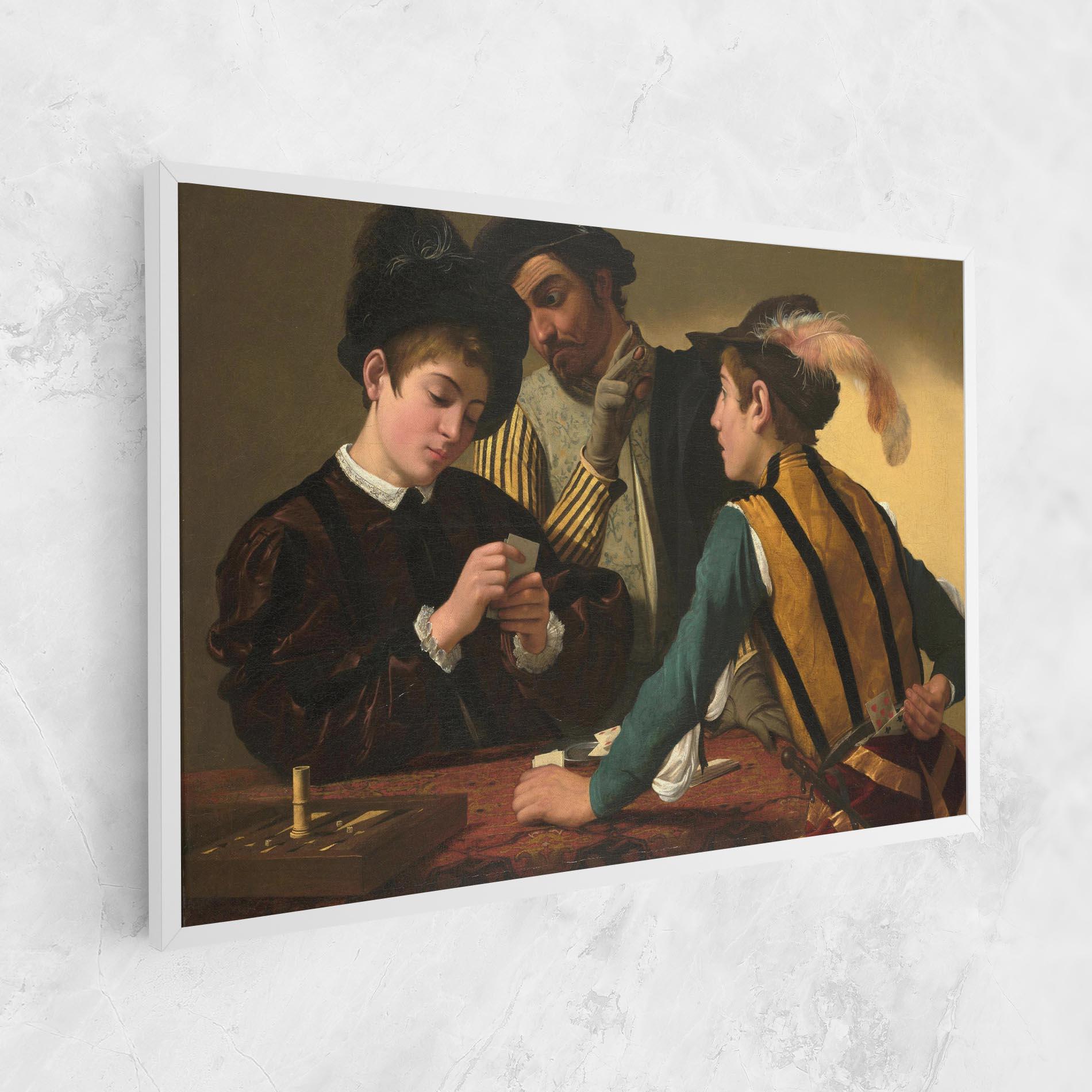Vászonkép Caravaggio The Cardsharps mockup 1