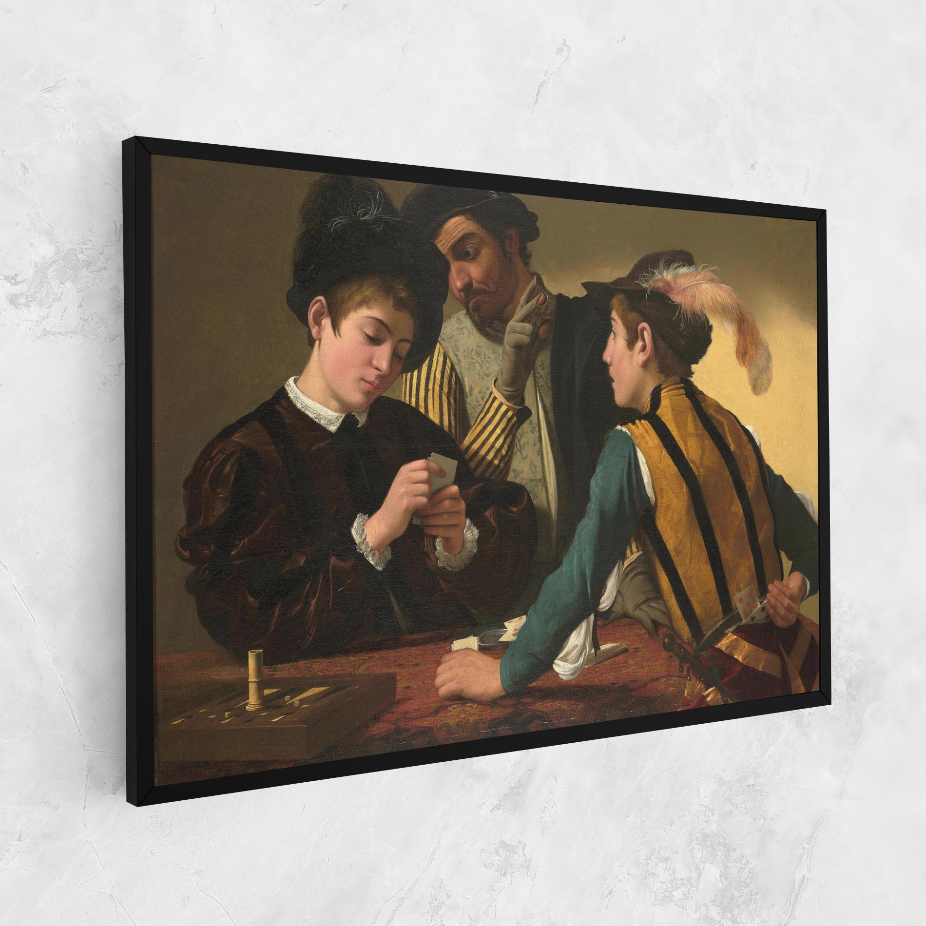 Vászonkép Caravaggio The Cardsharps mockup 1