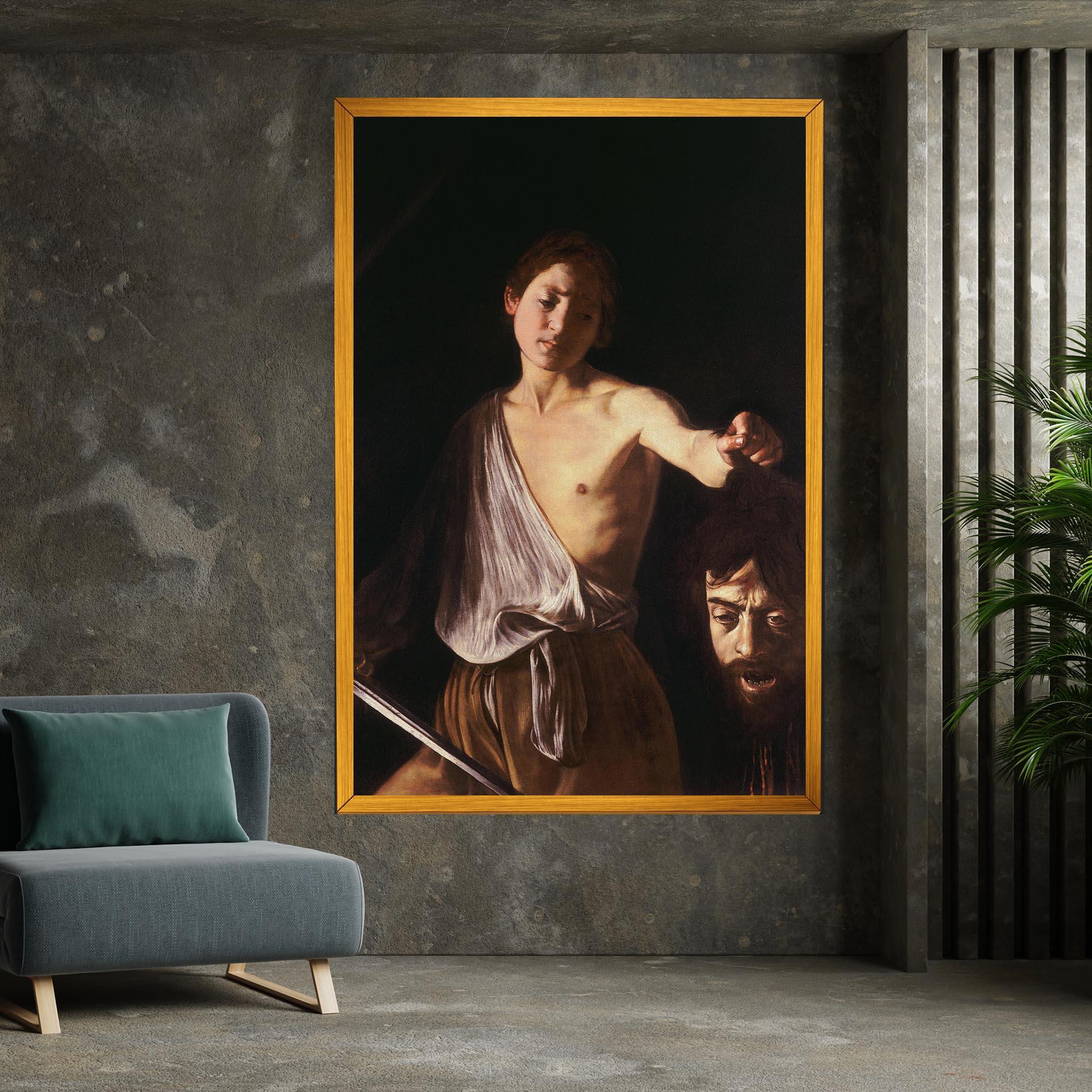 Vászonkép David With The Head Of Goliath mockup 7