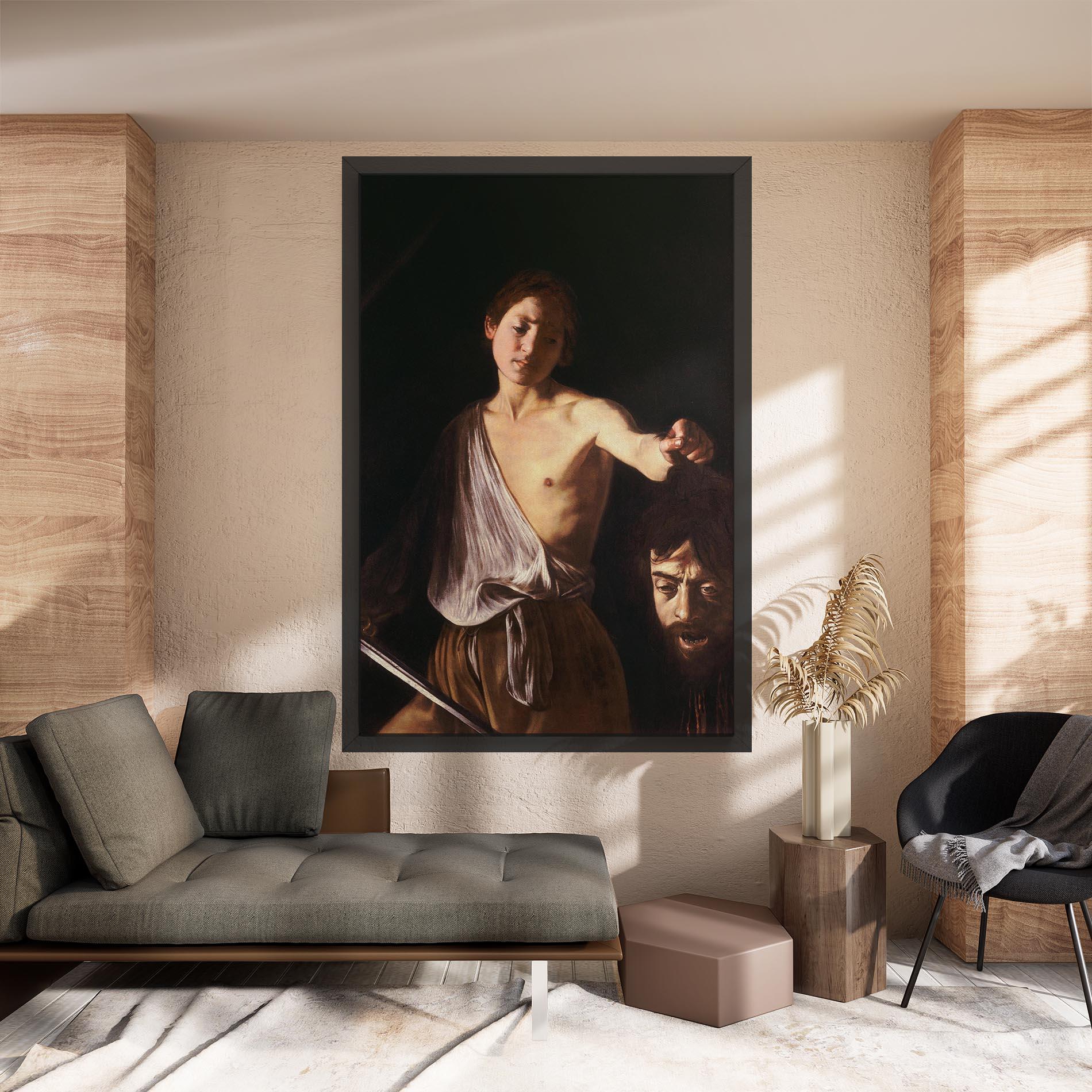 Vászonkép David With The Head Of Goliath mockup 8