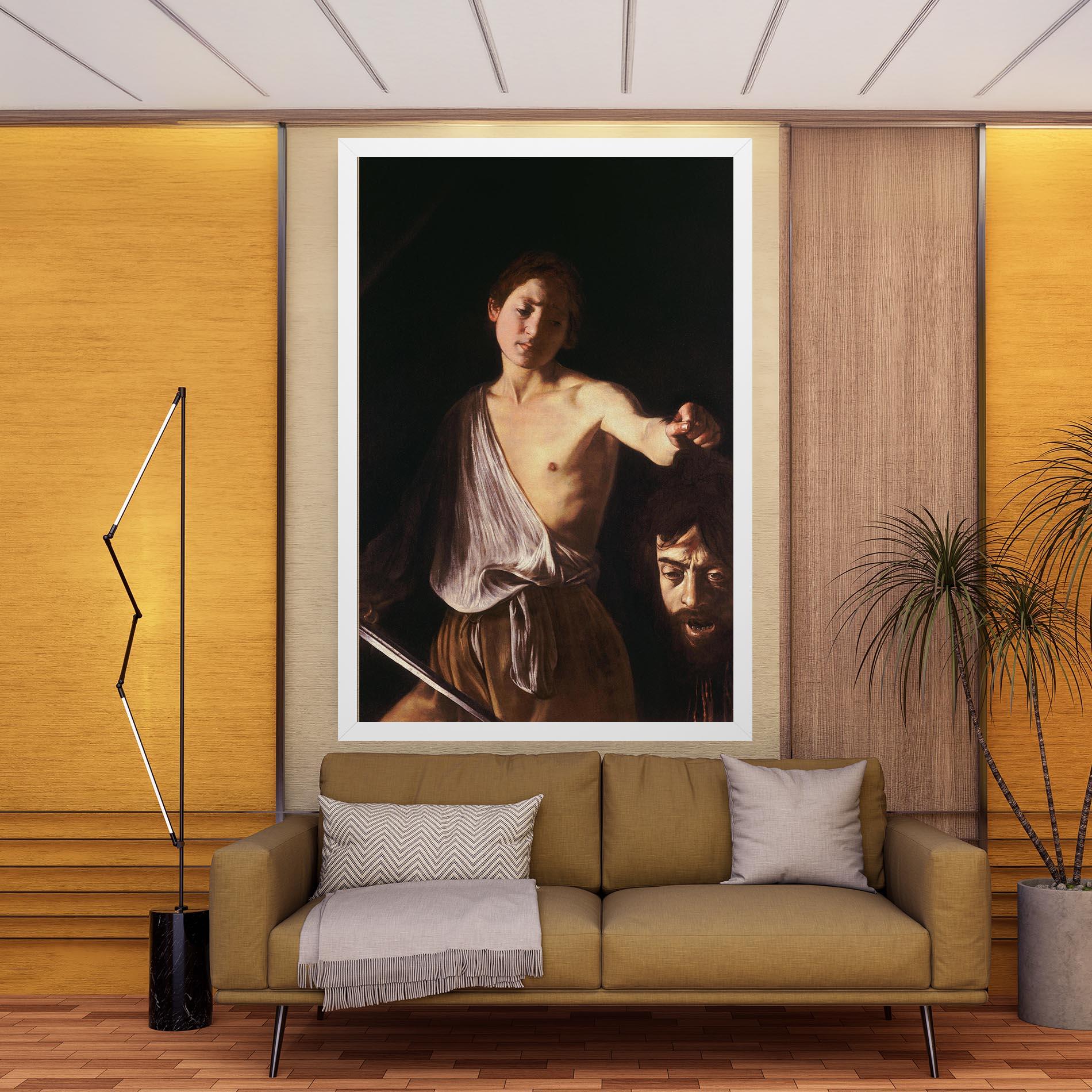 Vászonkép David With The Head Of Goliath mockup 9