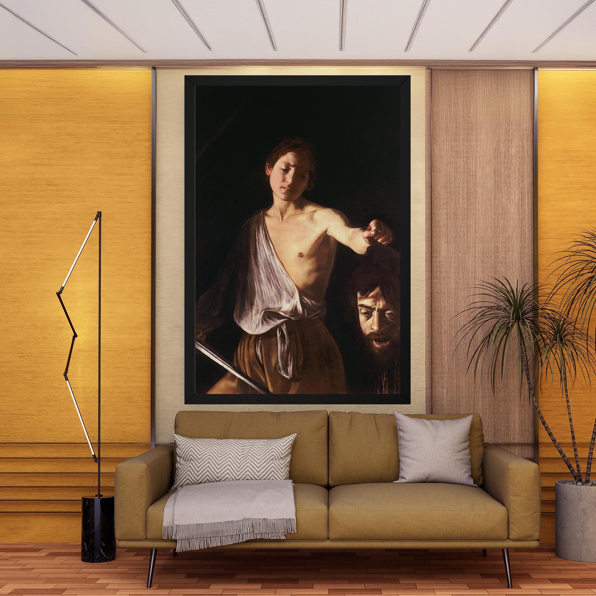 Vászonkép David With The Head Of Goliath mockup 9