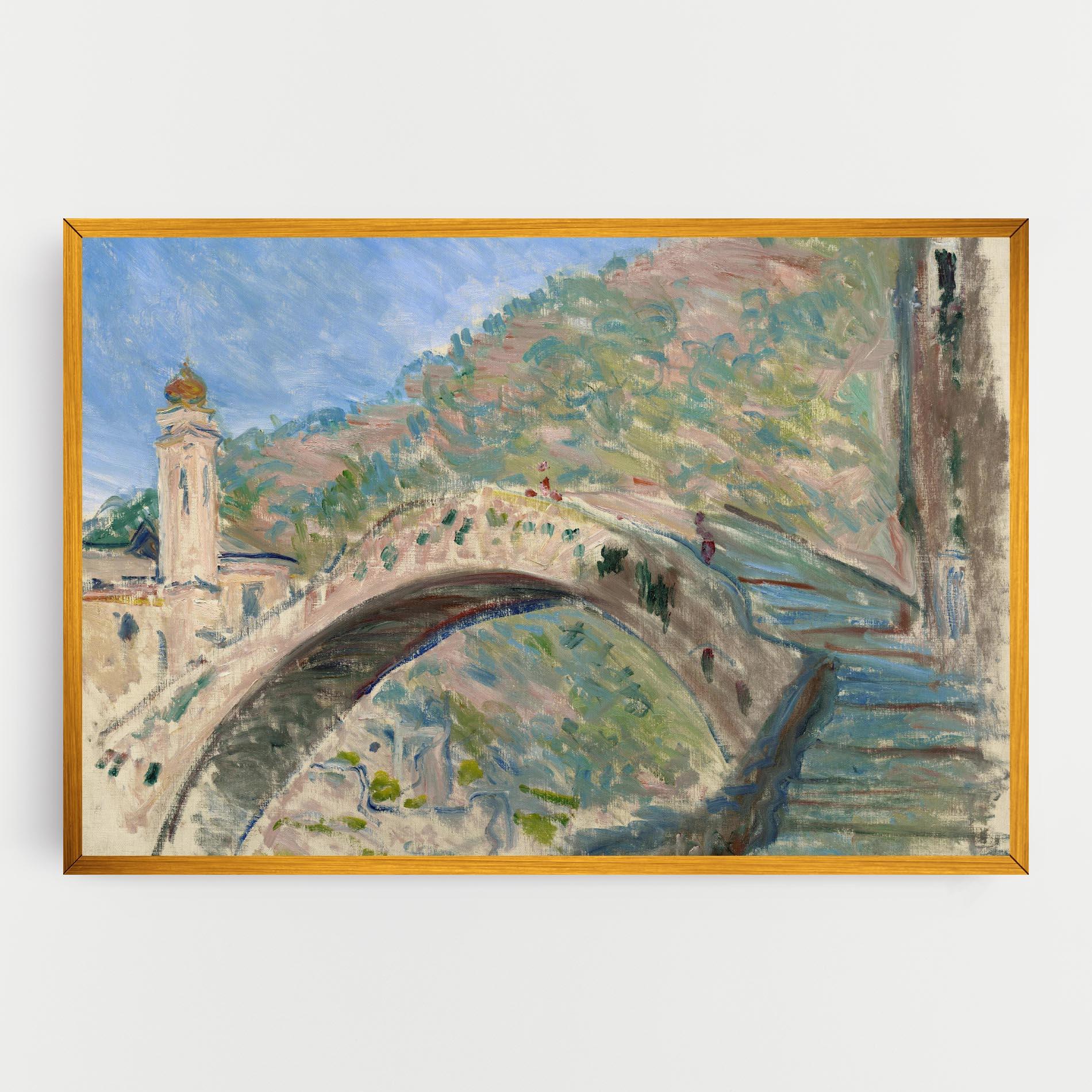 Vászonkép Bridge At Dolceacqua mockup 0