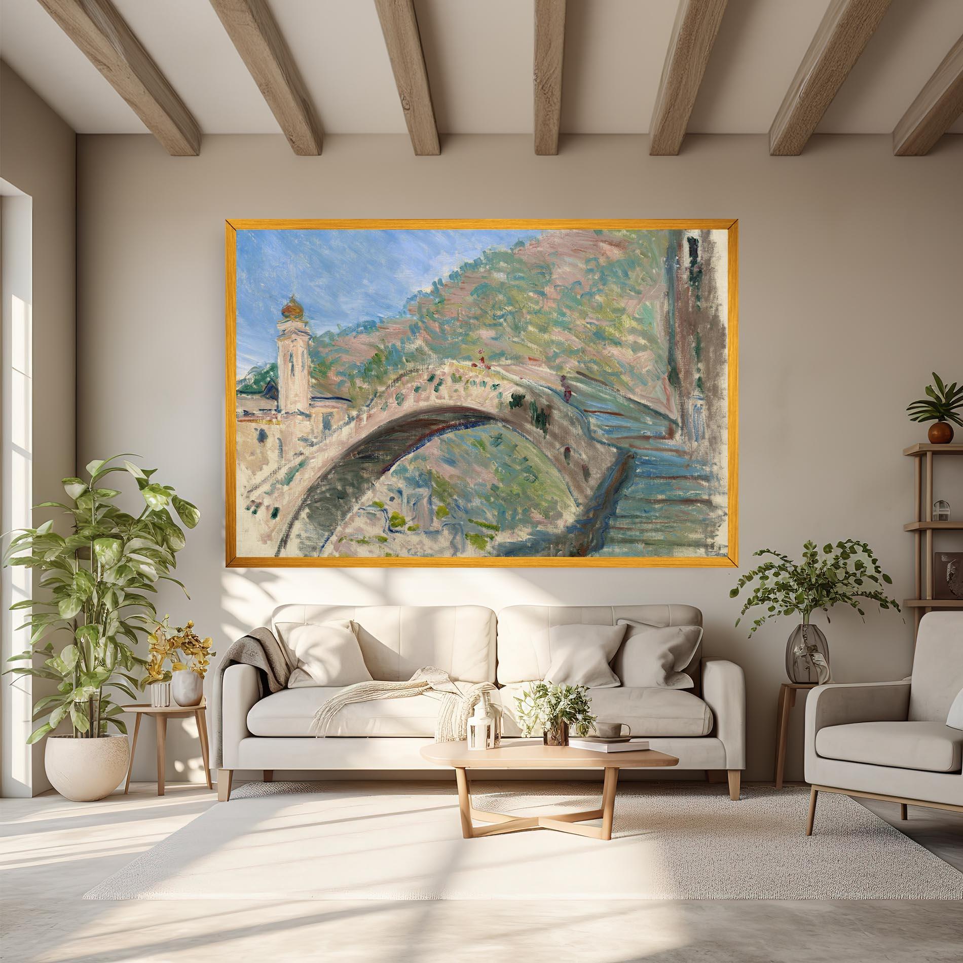 Vászonkép Bridge At Dolceacqua mockup 6