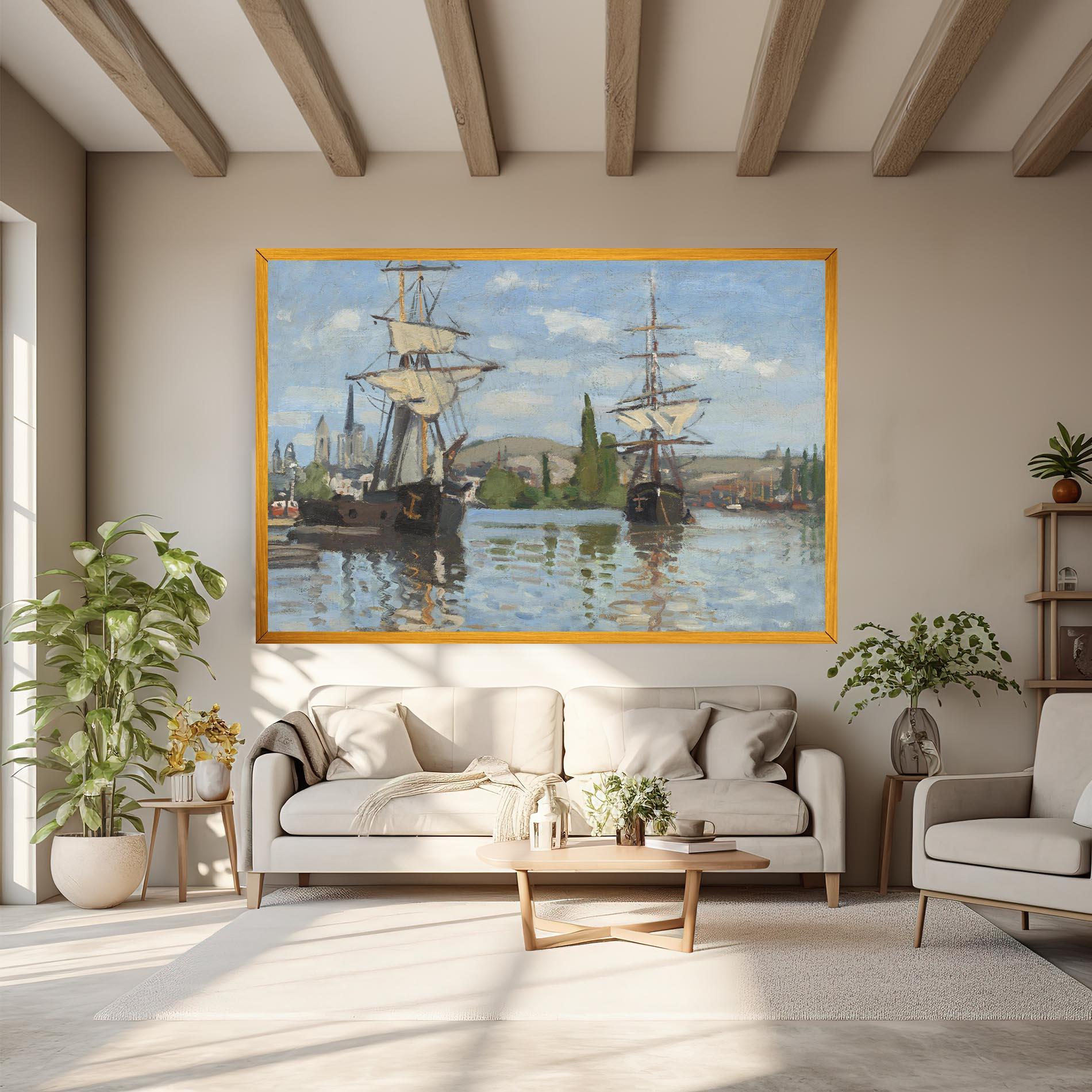 Vászonkép Ships At Rouen mockup 6