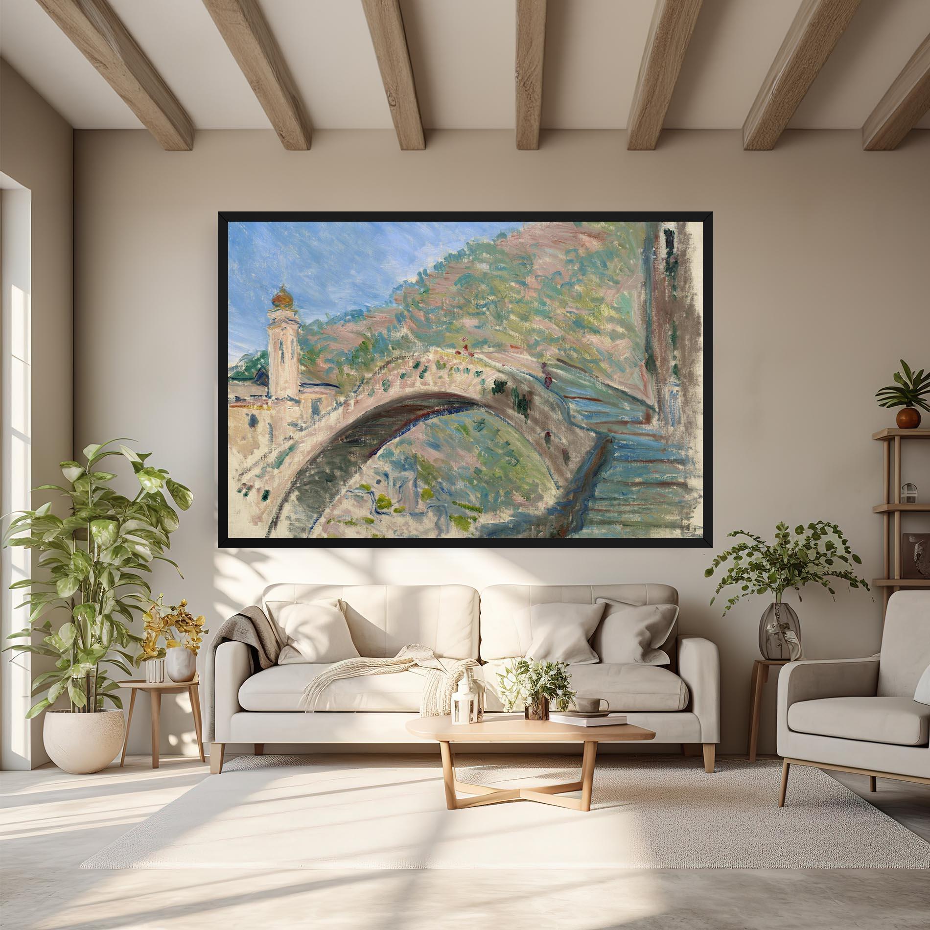 Vászonkép Bridge At Dolceacqua mockup 6