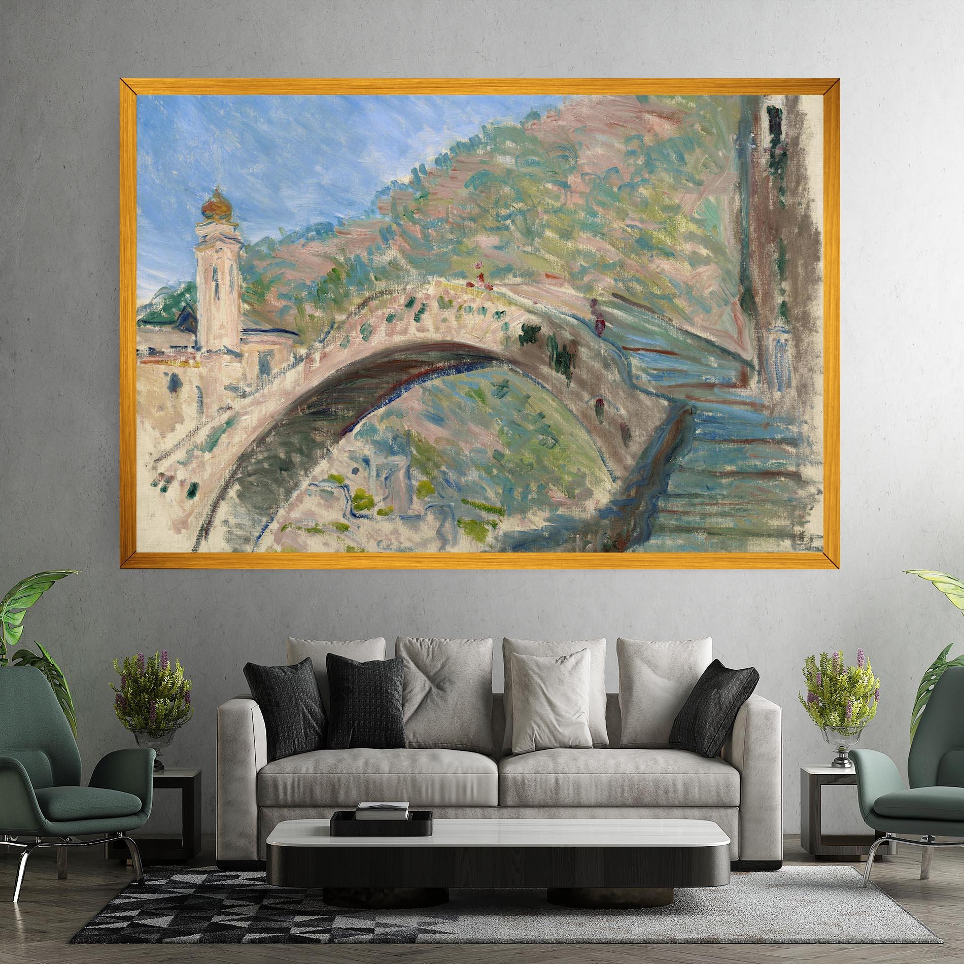 Vászonkép Bridge At Dolceacqua mockup 7