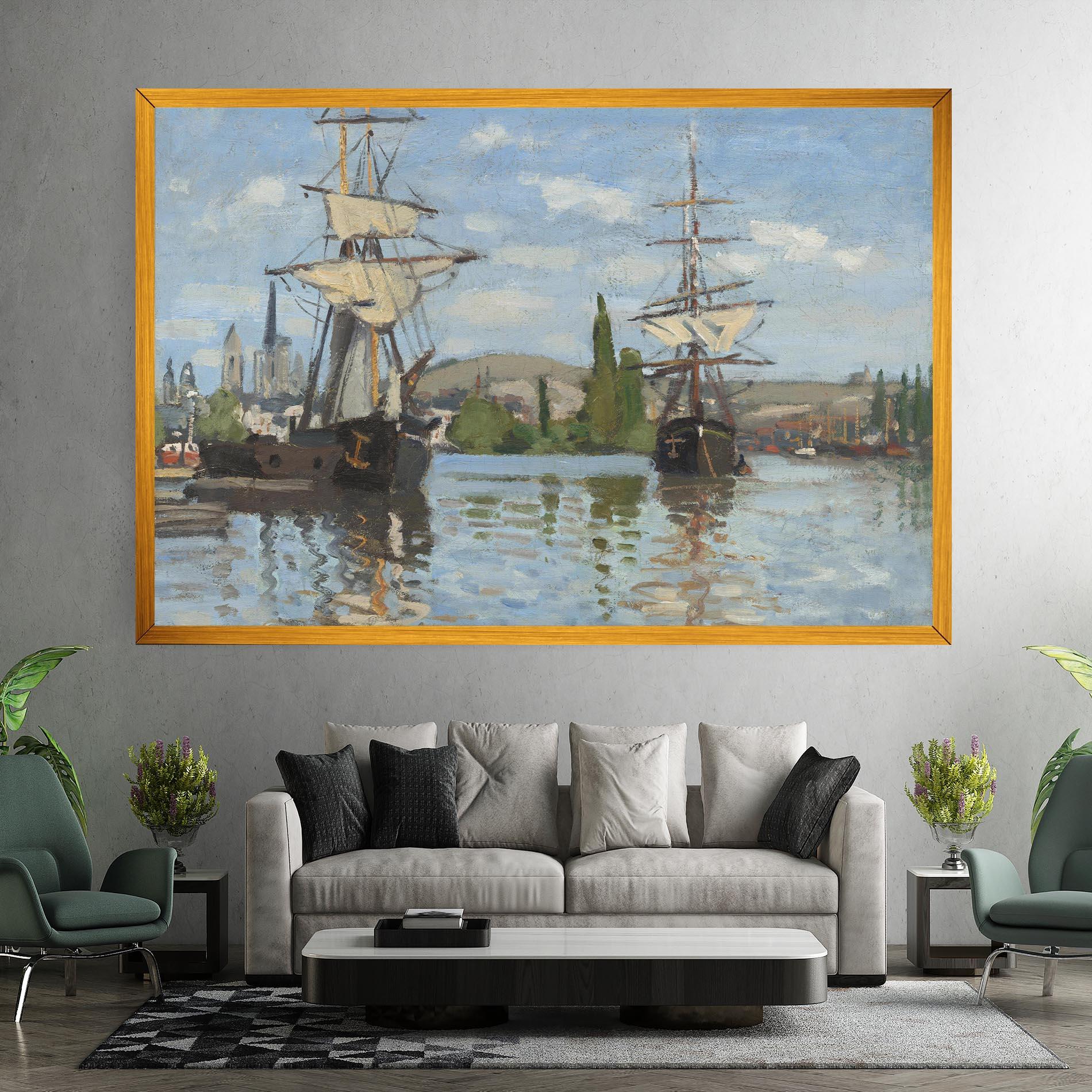 Vászonkép Ships At Rouen mockup 7