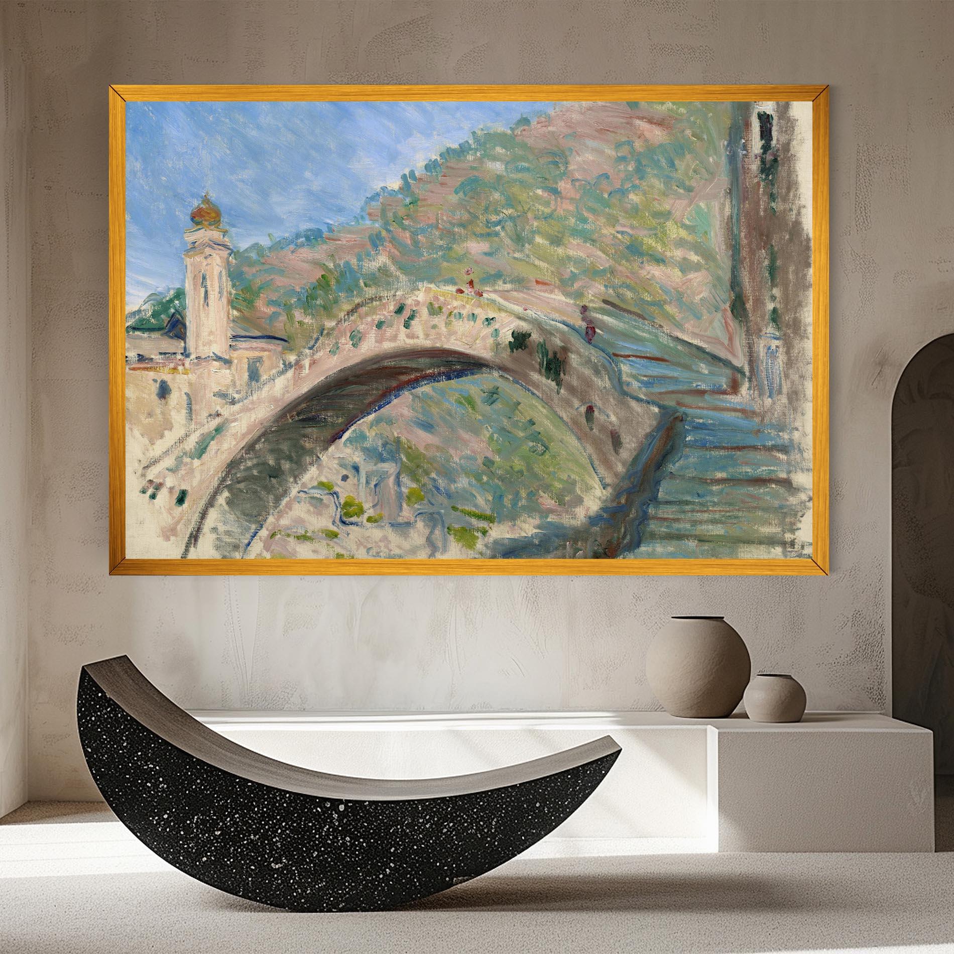 Vászonkép Bridge At Dolceacqua mockup 8