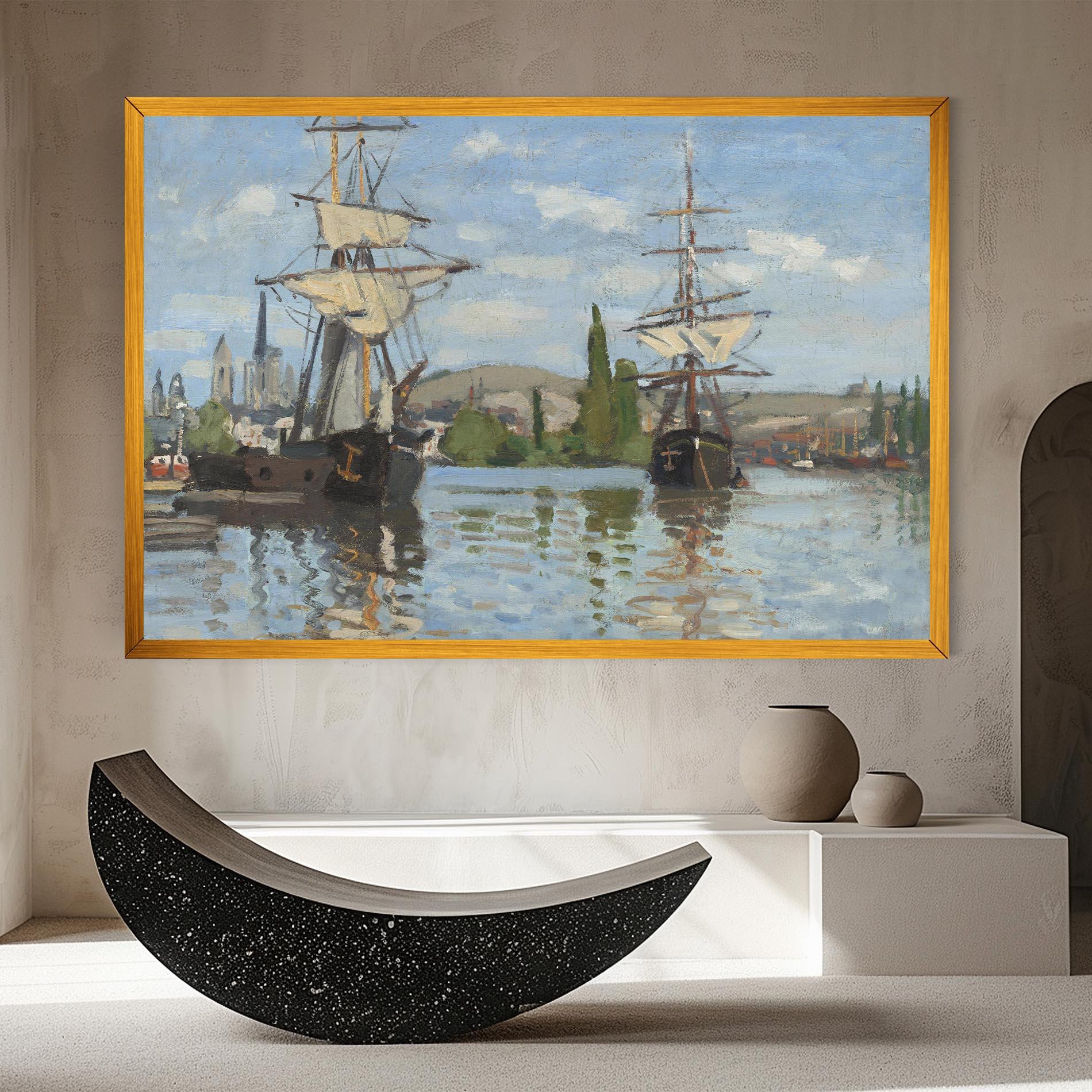 Vászonkép Ships At Rouen mockup 8