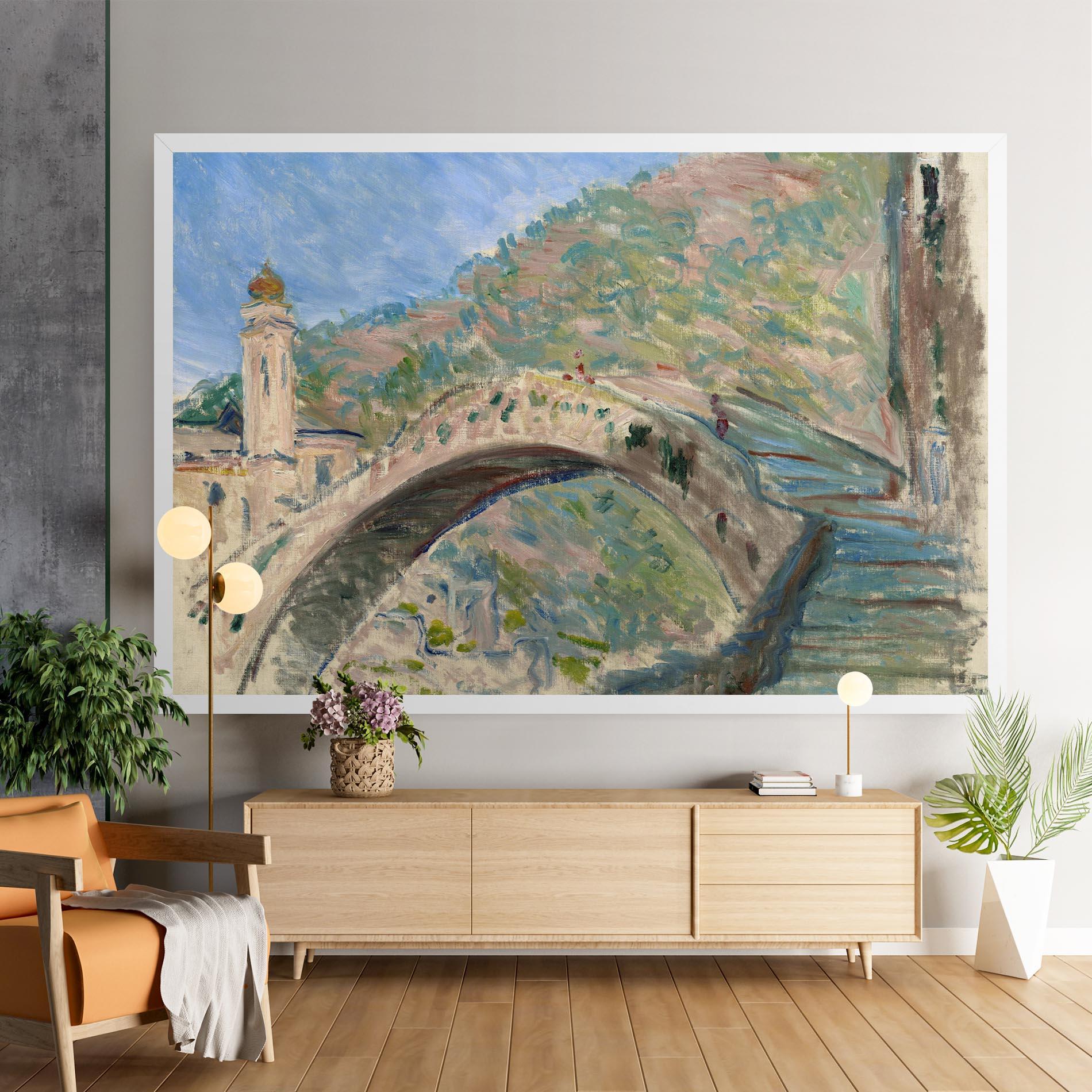 Vászonkép Bridge At Dolceacqua mockup 9
