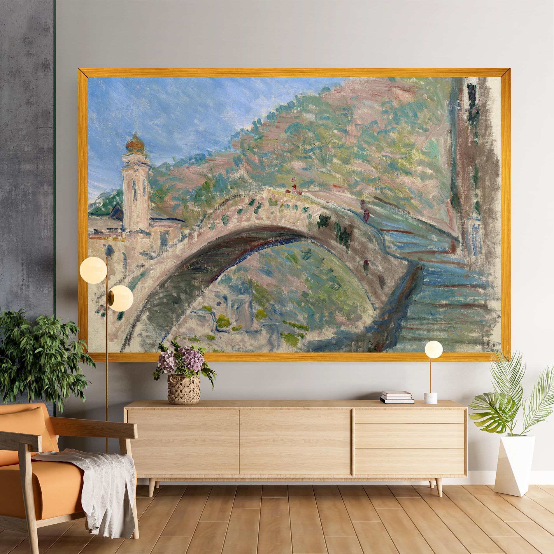 Vászonkép Bridge At Dolceacqua mockup 9