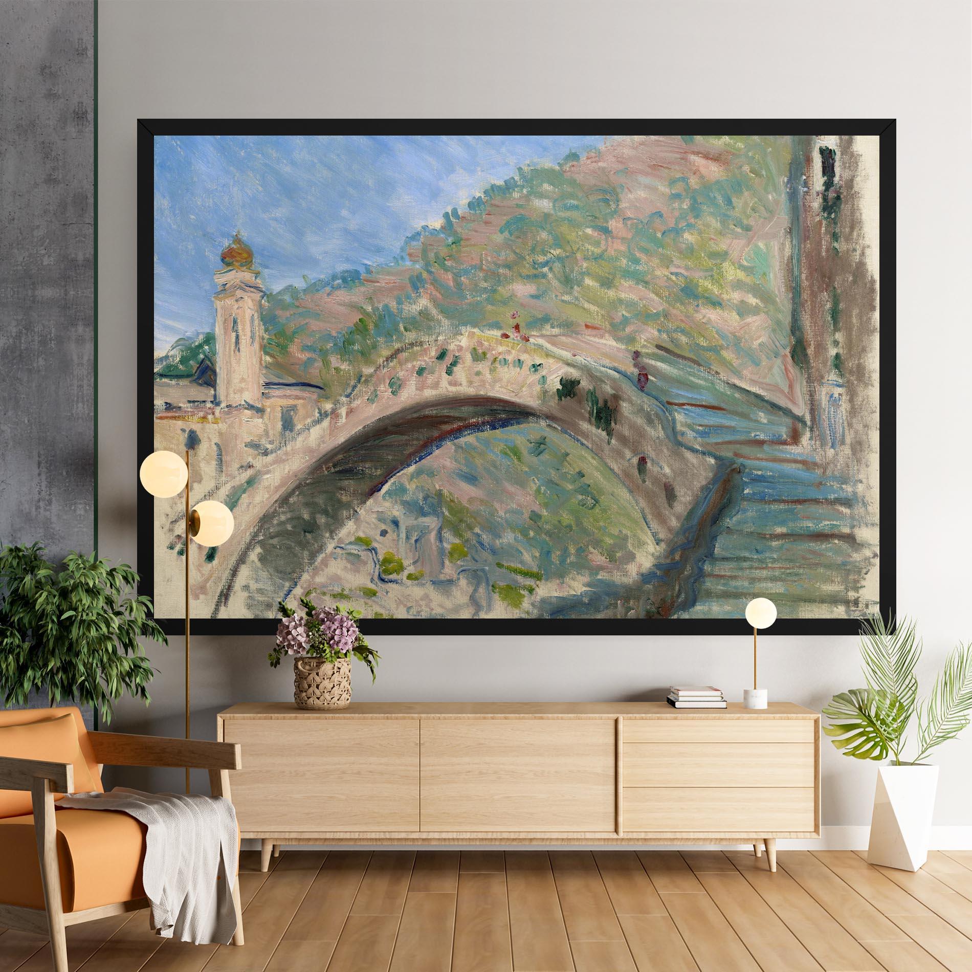 Vászonkép Bridge At Dolceacqua mockup 9