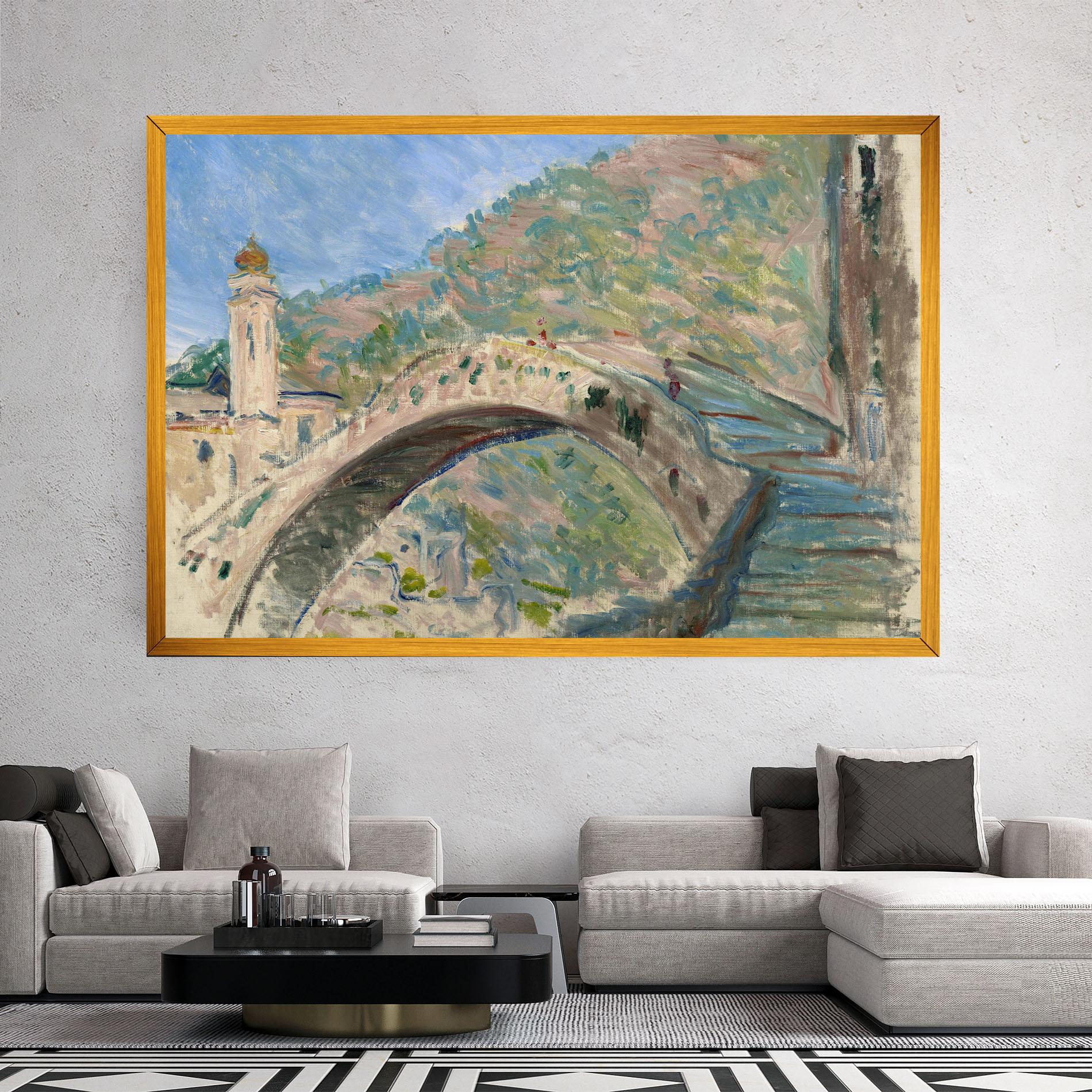 Vászonkép Bridge At Dolceacqua mockup 2