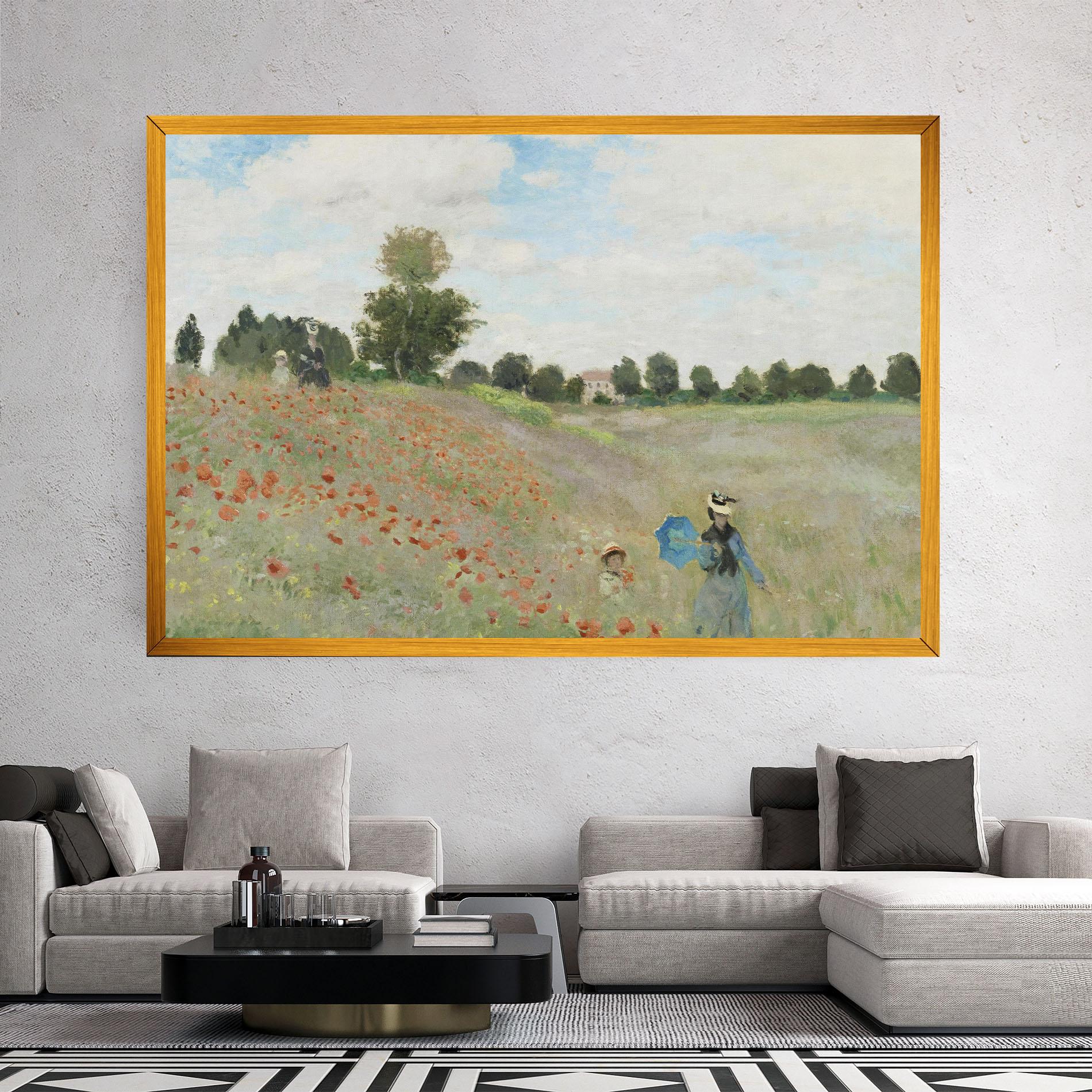 Vászonkép Poppy Field Near Argenteuil mockup 2