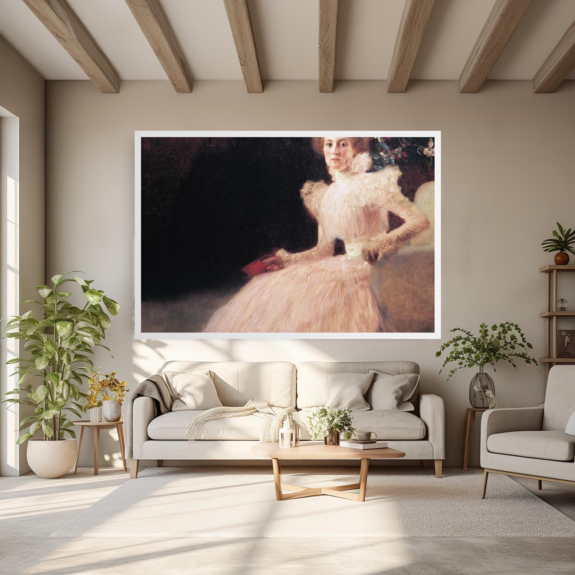 Vászonkép Gustav Klimt Pink Dress mockup 6