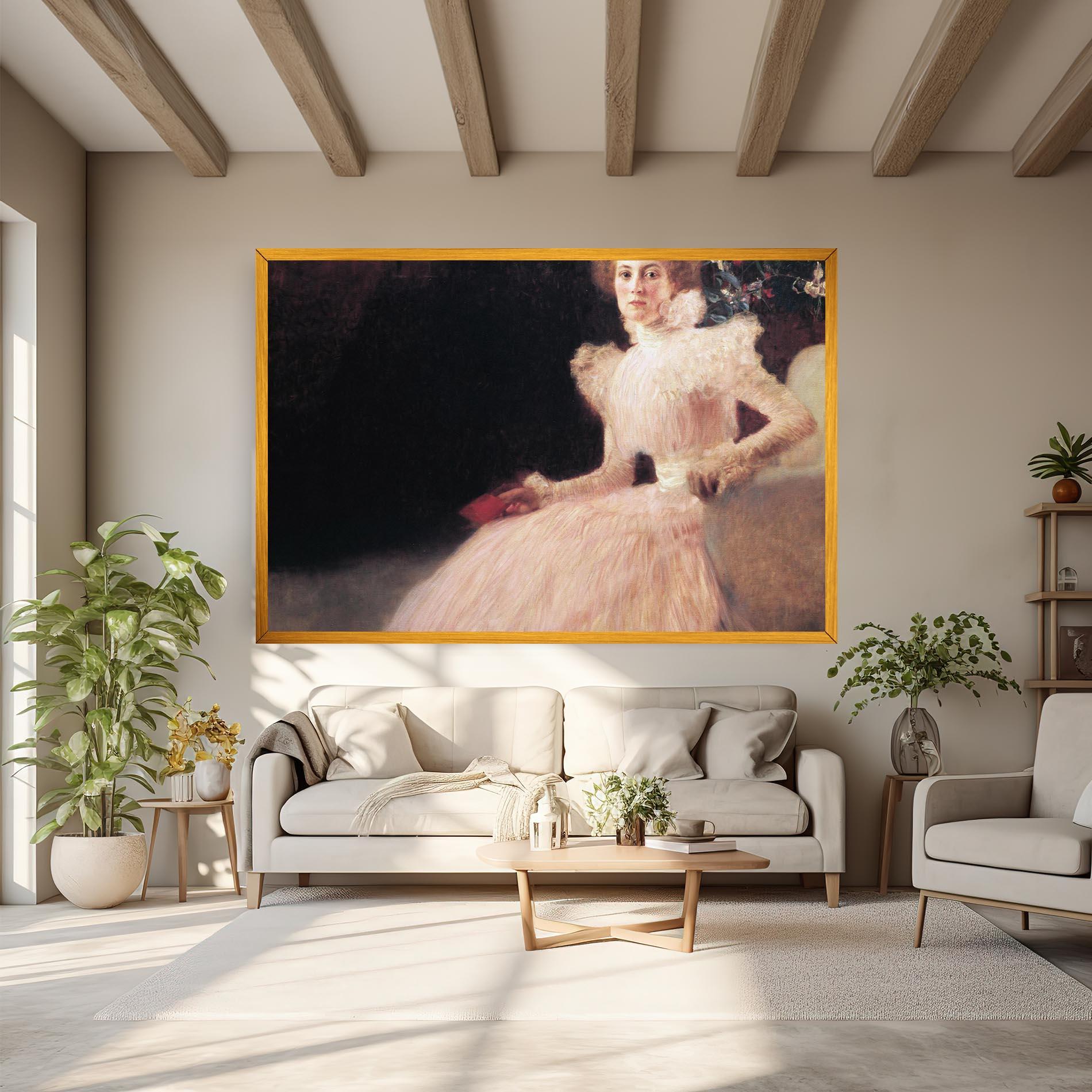 Vászonkép Gustav Klimt Pink Dress mockup 6